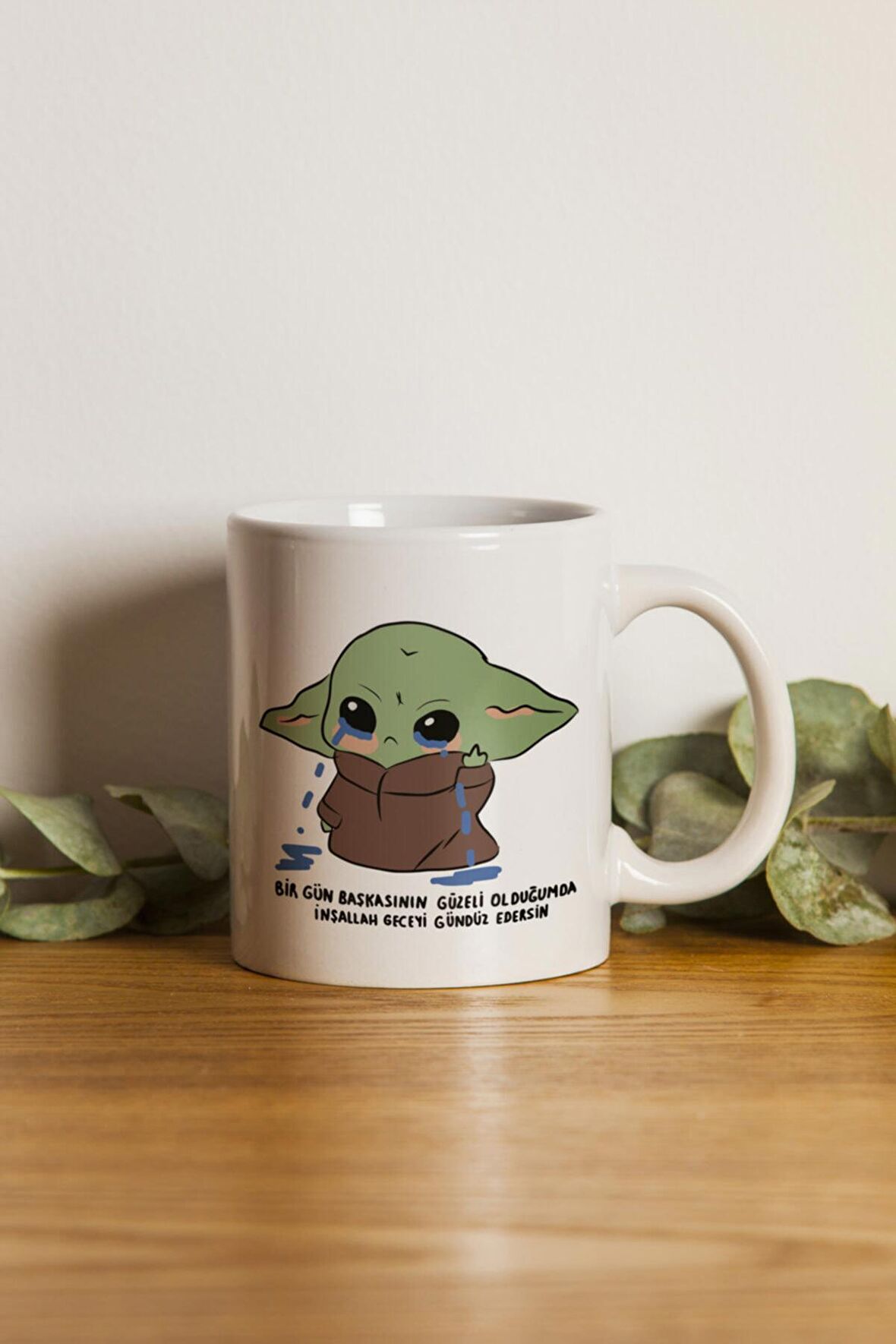 Porselen - Bir Gün Başkasının Güzeli Motto Kupa Bardak- Makinede Yıkanabilir