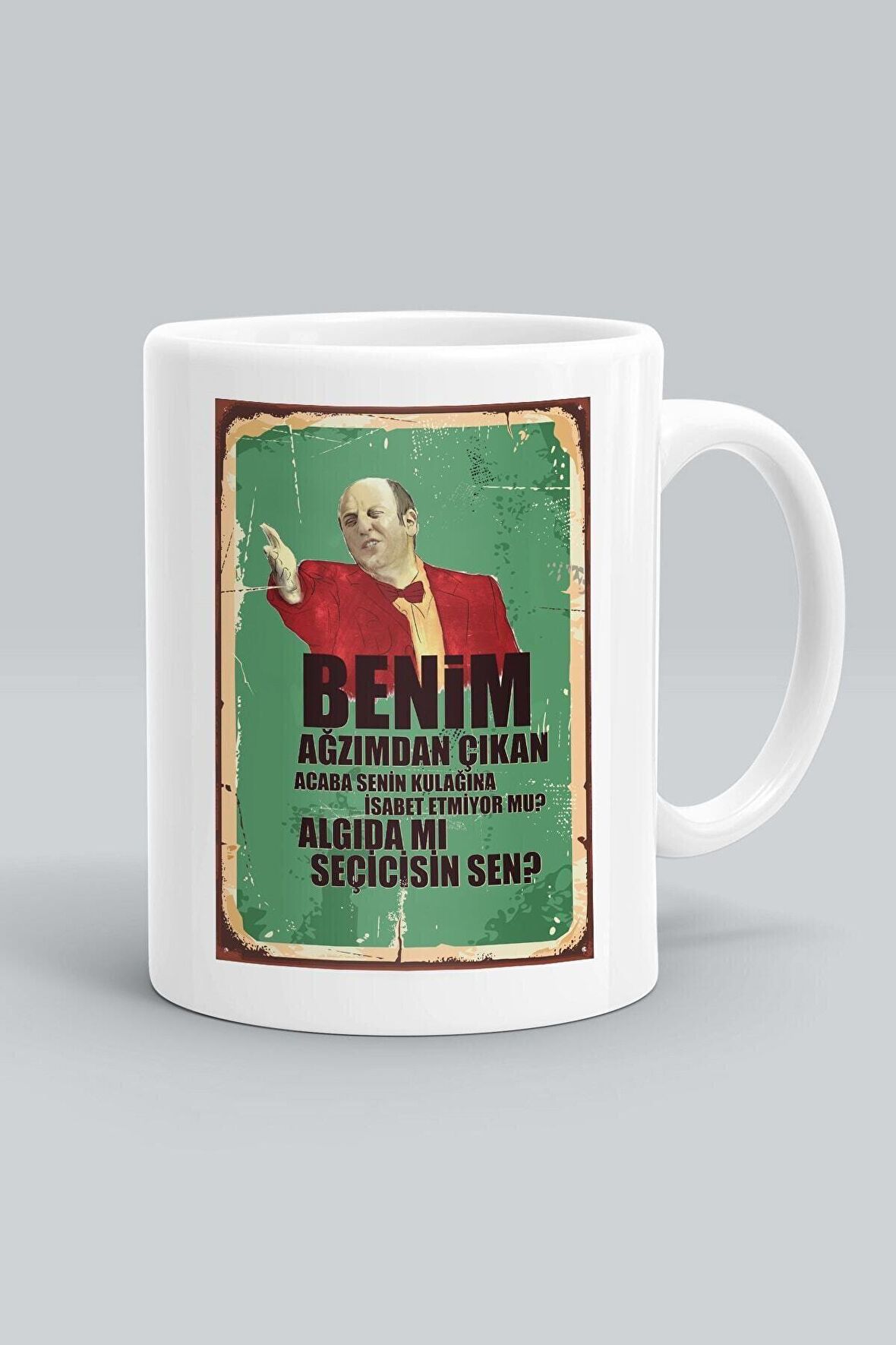 Ismail Abi Leyla Ile Mecnun Baskılı Beyaz Kupa Bardak