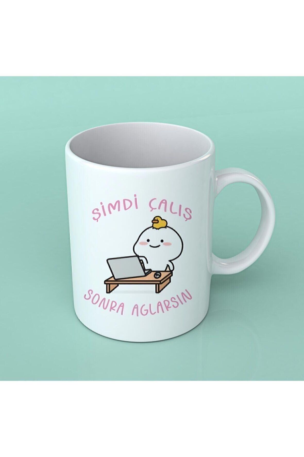 Seramik - Şimdi Çalış Sonra Ağlarsın Beyaz Kupa Bardak