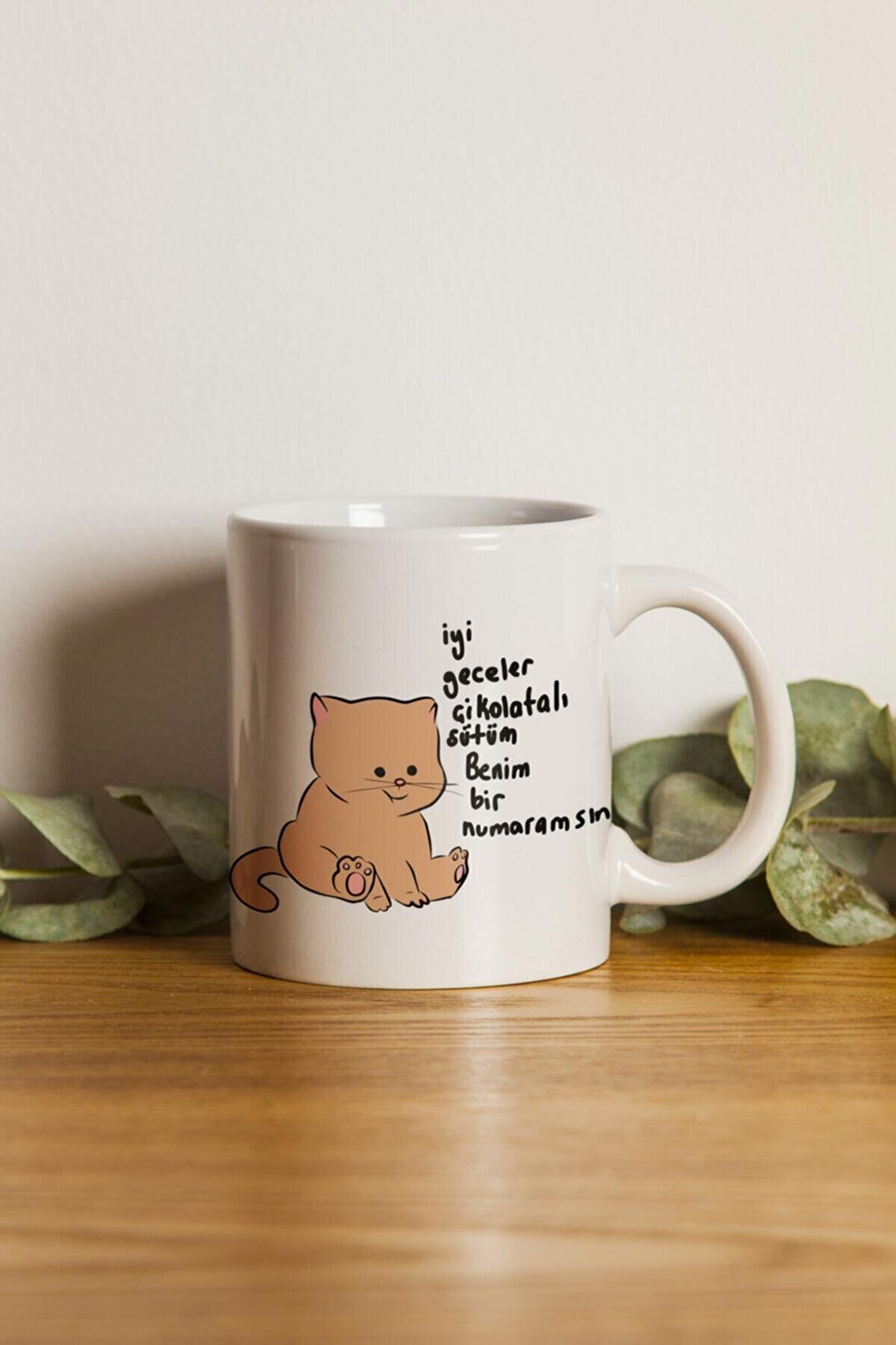 Porselen - Kedi - Benim Bir Numaramsın Motto Kupa Bardak- Makinede Yıkanabilir