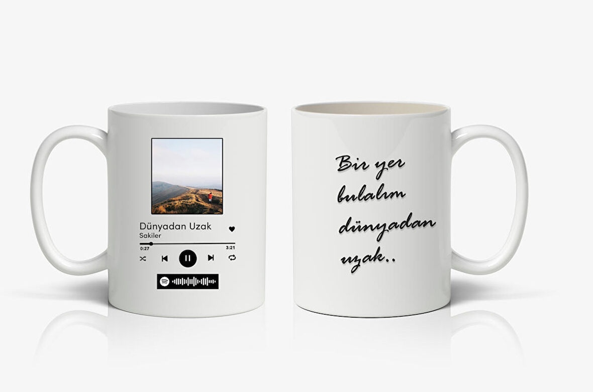 Şarkı Söyleyen Kupa Dünyadan Uzak Baskılı Kupa Bardak