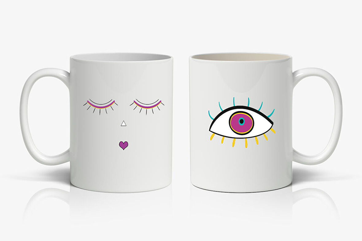 Göz Temalı Baskılı Kupa Bardak