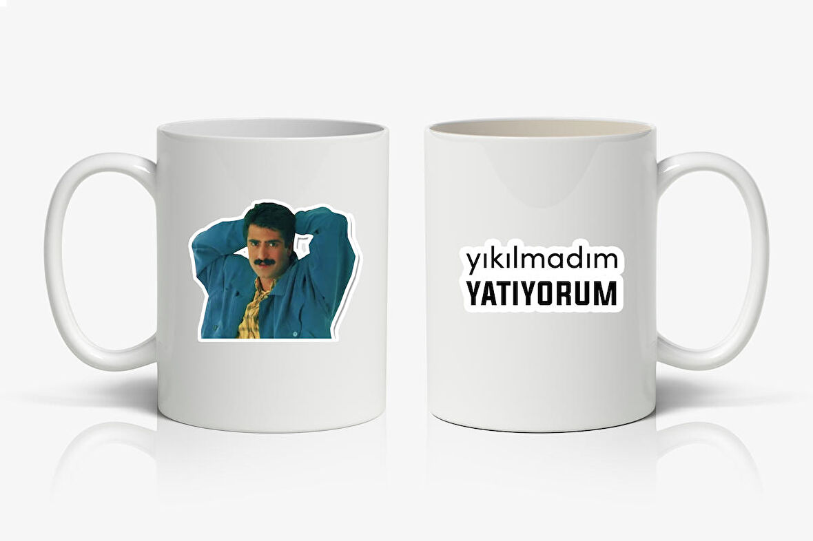 Yıkılmadım Yatıyorum Baskılı Kupa Bardak