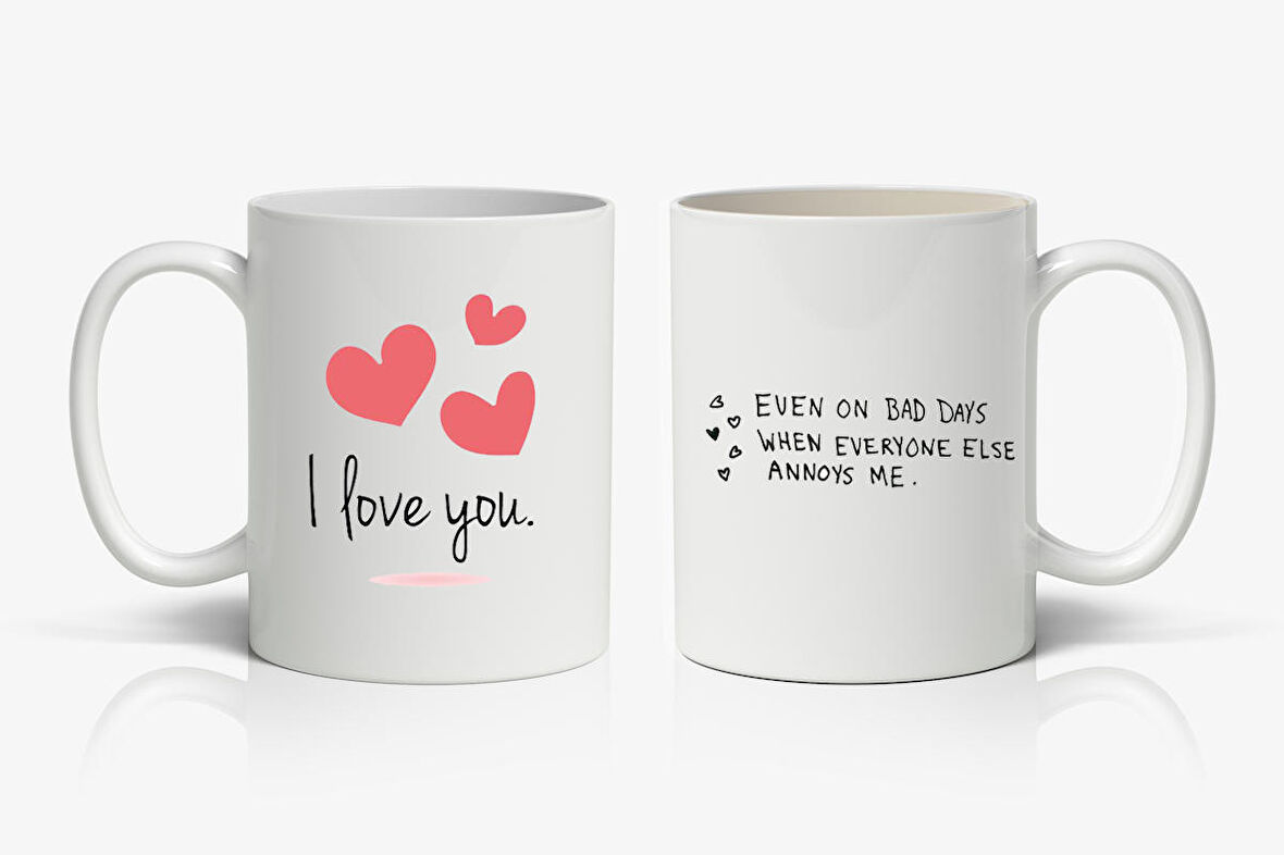 I Love You Baskılı Kupa Bardak