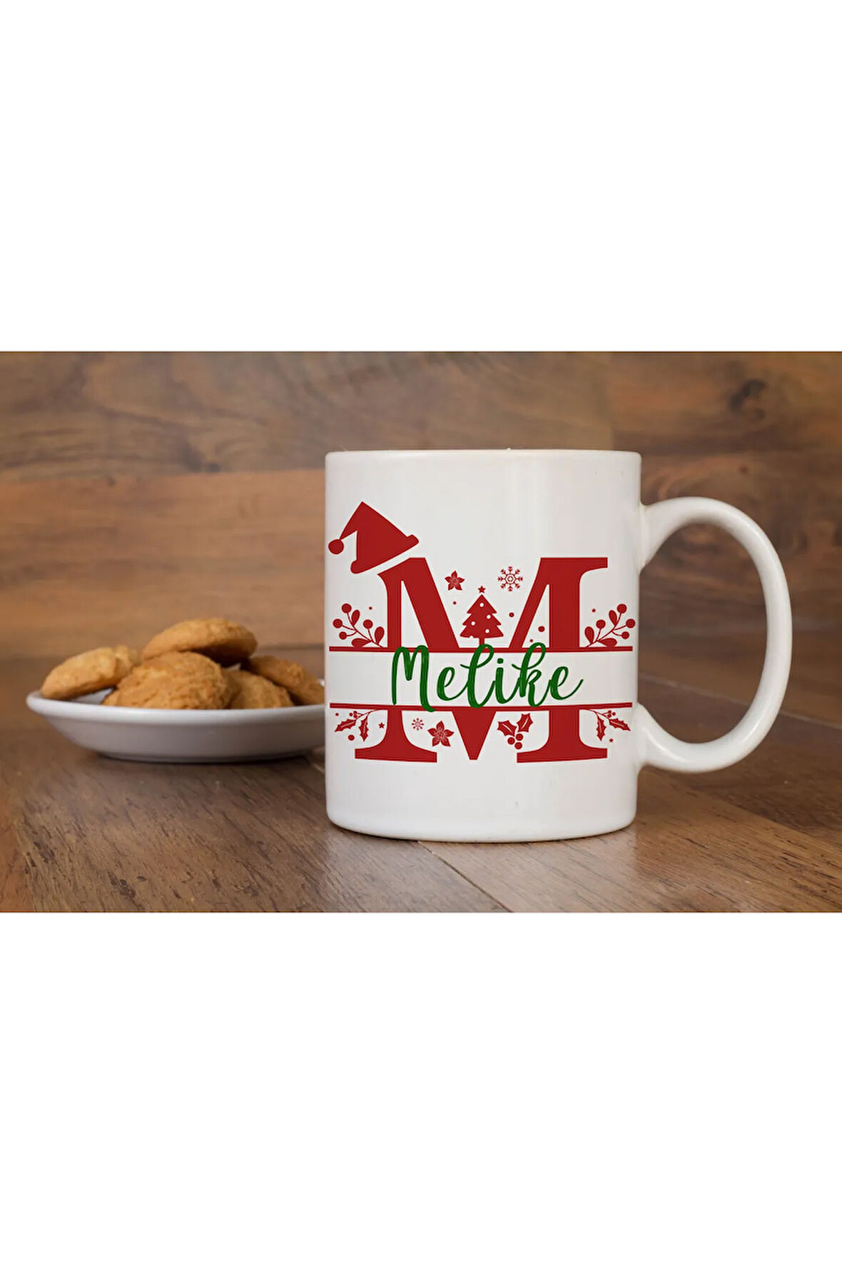 Yılbaşı Özel Kişiselleştirilebilir İsim Yazdırılabilir Harfli Kupa Bardak Christmas