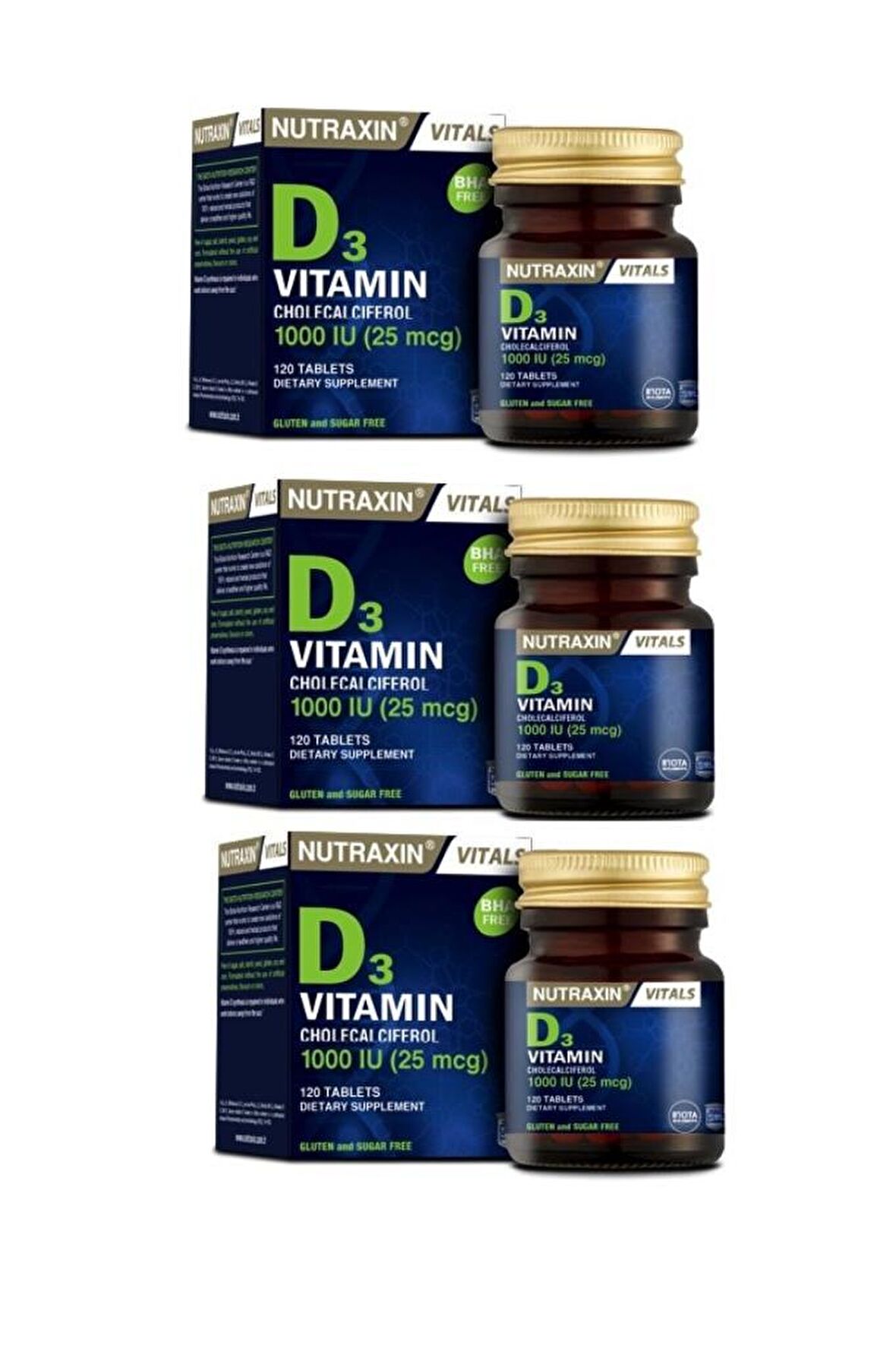 D3 Vitamini 120 Tablet - D3 1000 Iu X3 Adet