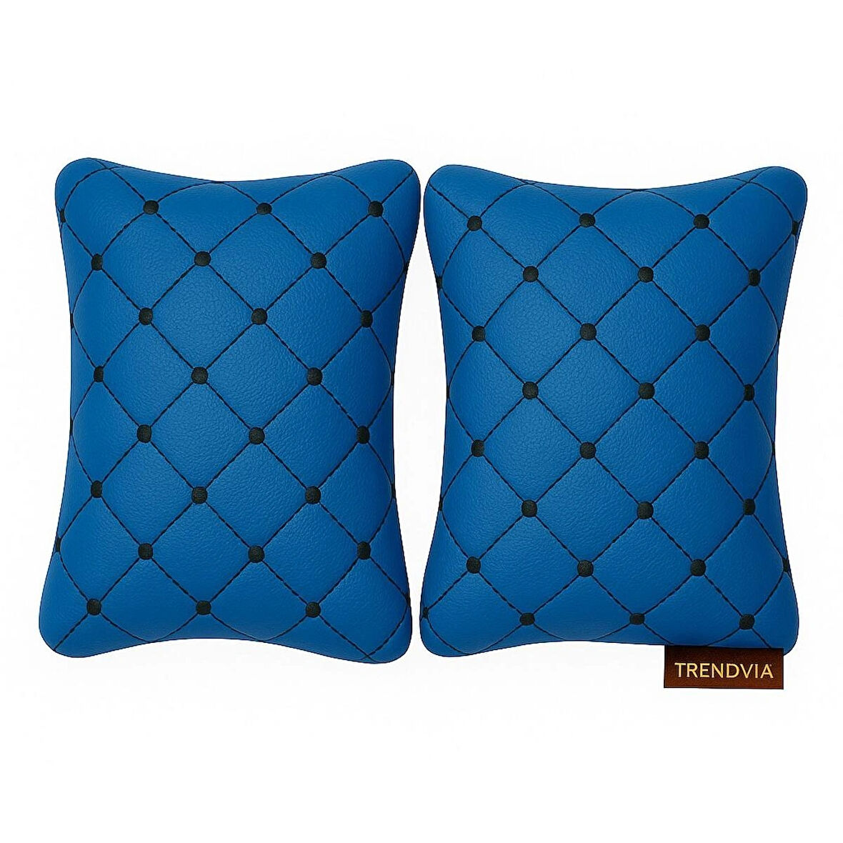 Araba Seyahat Mavi RenkBoyun Yastığı 2’li – Kapitone Konforlu Destek Yastığı