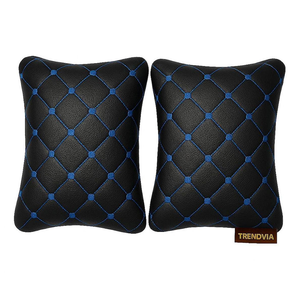 Araba Seyahat Mavi Nakışlı Renk Boyun Yastığı 2’li – Kapitone Konforlu Destek Yastığı