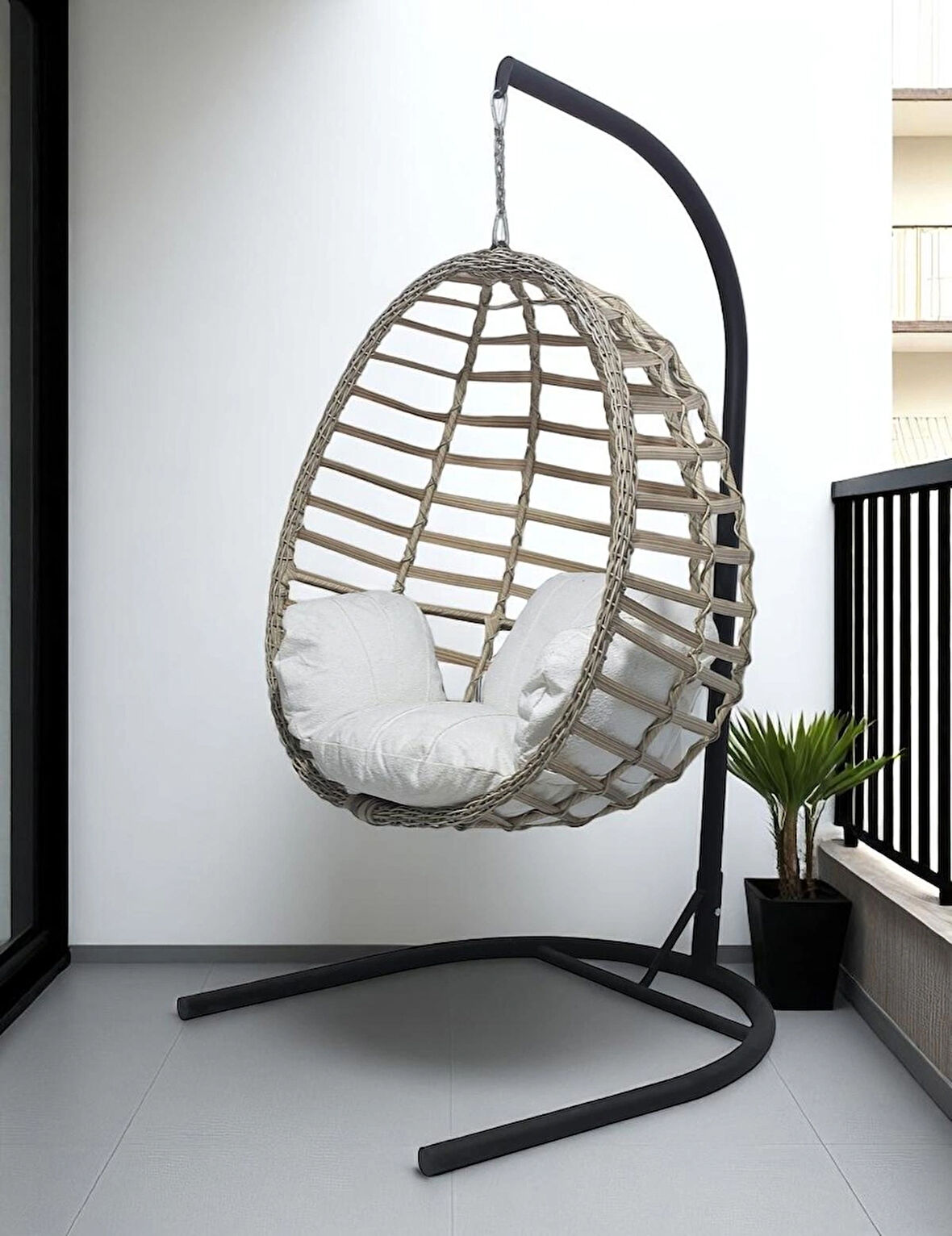 Armut Salıncak Tek Kişilik Raddan Örgü Bahçe Balkon Ev Salıncağı