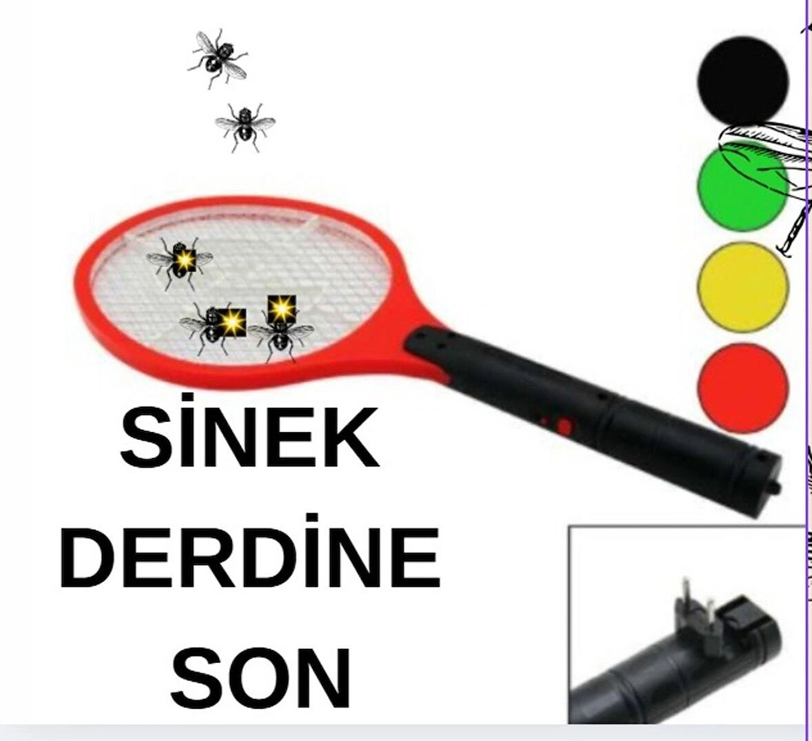 SİNEK ÖLDÜRÜCÜ FİŞ ŞARJLI SİNEK ÖLDÜRÜCÜ RAKET