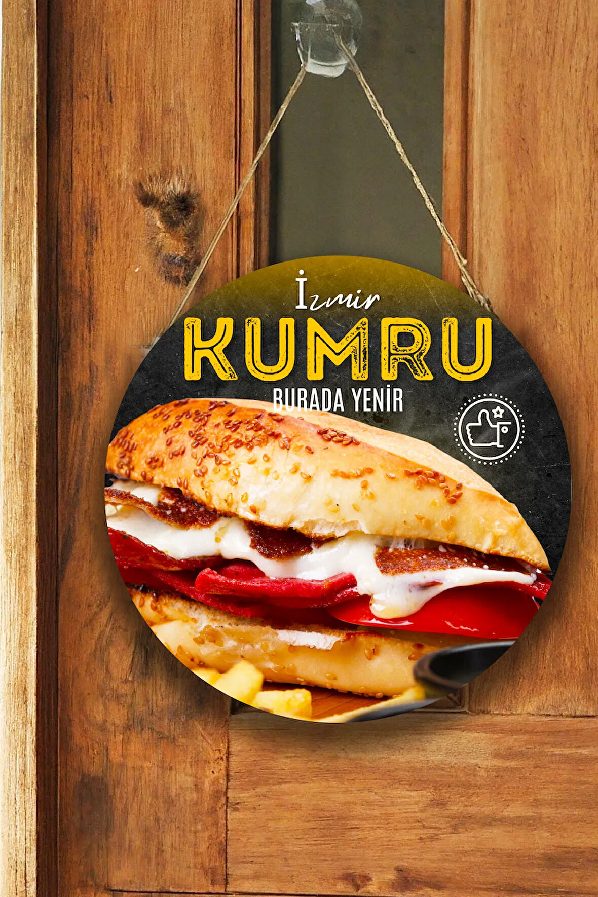 Kumru Salonu Duvar, Kapı, Tek Taraflı Askılı Pano Karşılama Tabelası, Kumru Tost Dükkanı Süs Dekoru