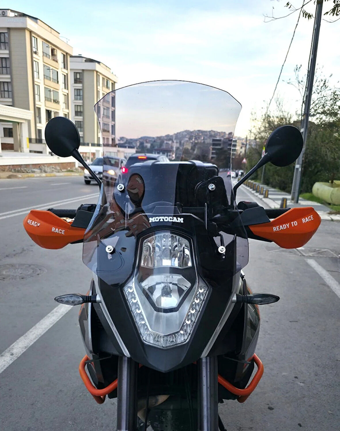 MOTOCAM KTM 1190 Siperlik Ön Cam 2008-2017 Model 56cm Füme Renkli 4mm