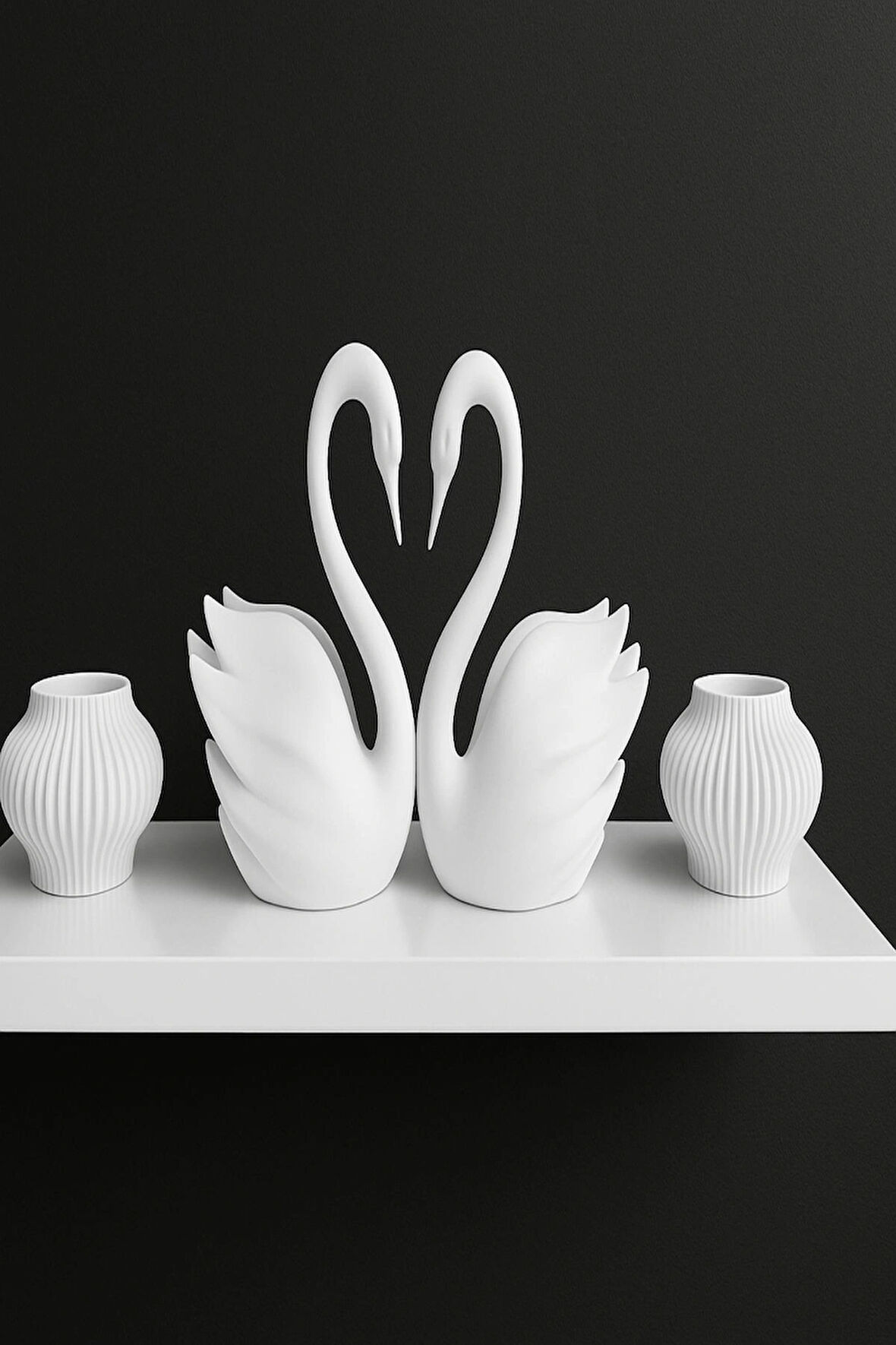 Woodenfy Dekoratif Kuğu Mumluk Seti