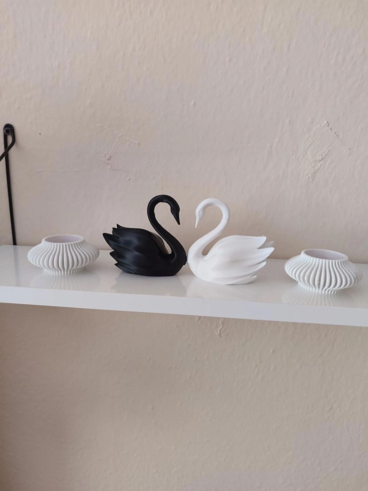 Woodenfy Dekoratif Kuğu Mumluk Seti