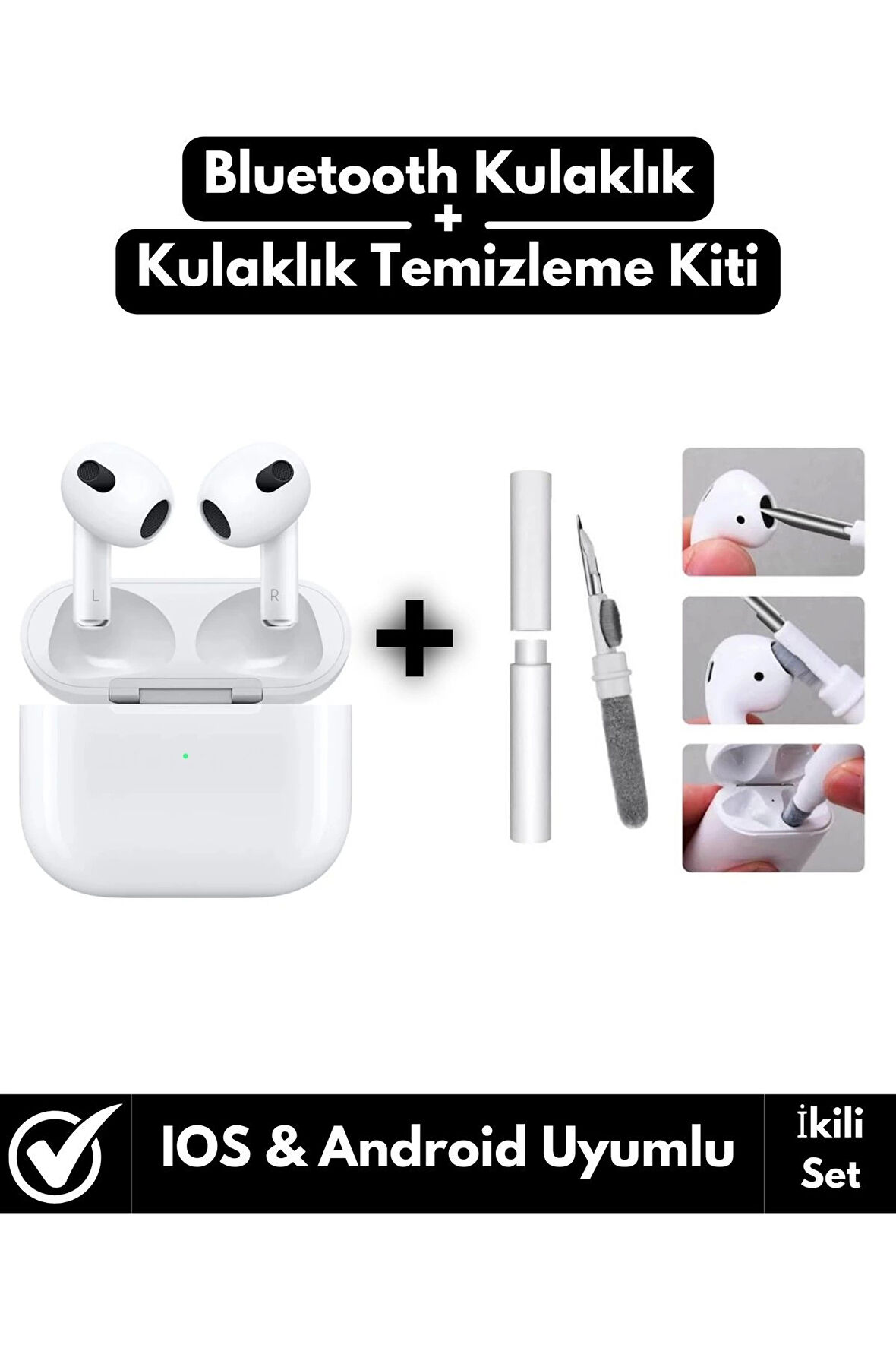 Premium Seri Bluetoothlu Kulak İçi Kulaklık+Kulaklık Temizleme Kiti Hediyeli