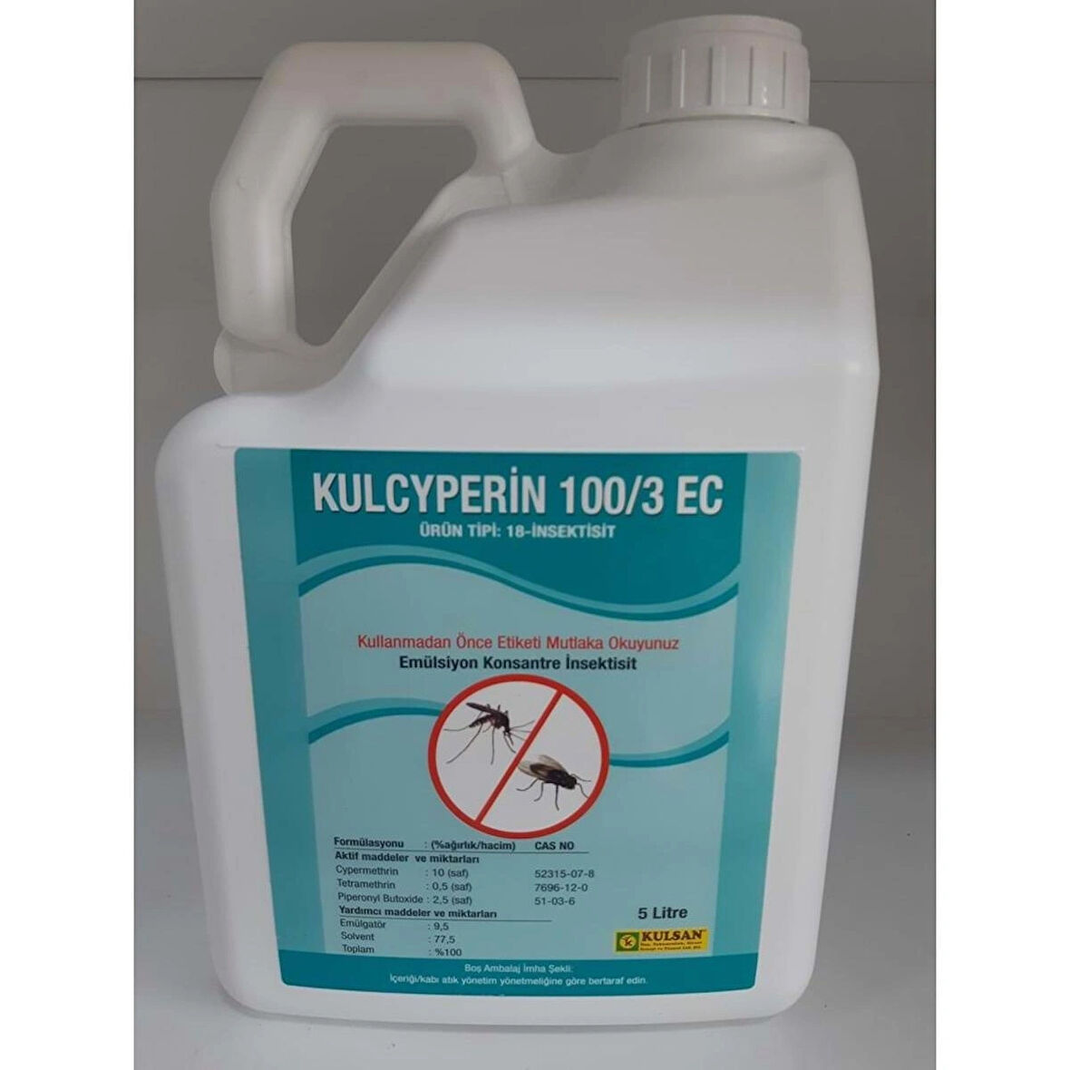 Kulcyperin 100/3 EC 5 L – Profesyonel Kokulu Genel Haşere İlacı | Sivrisinek, Hamam Böceği, Karınca, Akrep, Tahtakurusu, Pire, Kene & Tüm Zararlılara Karşı