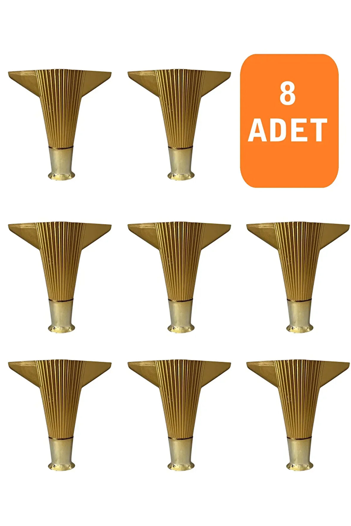 Kanepe Koltuk Tv Ünitesi Konsol Yükseltme Kumru Model Plastik Ayak 15 Cm Gold Renk 8 Adet