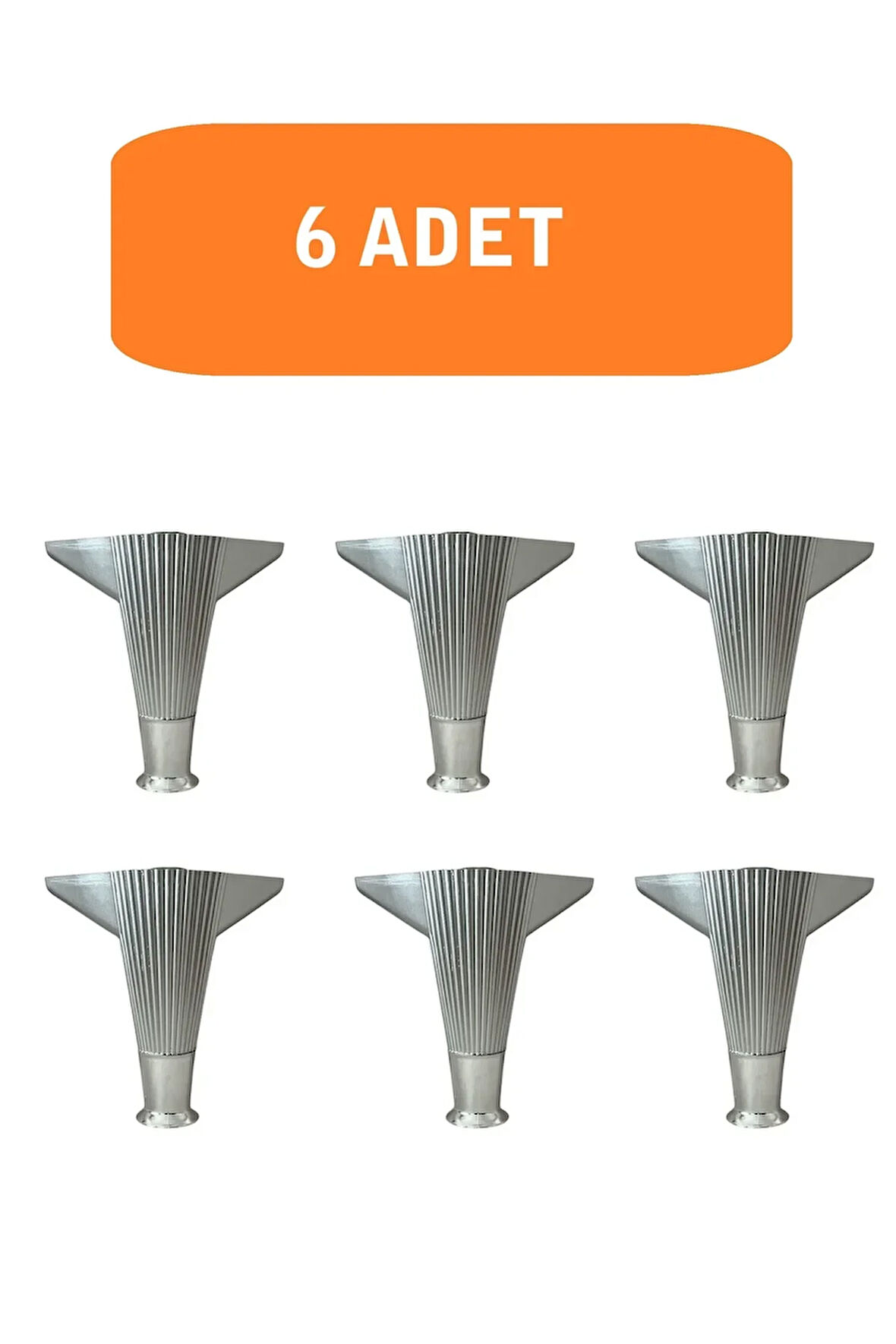Kanepe Koltuk Tv Ünitesi Konsol Yükseltme Kumru Model Plastik Ayak 15 Cm Krom Renk 6 Adet