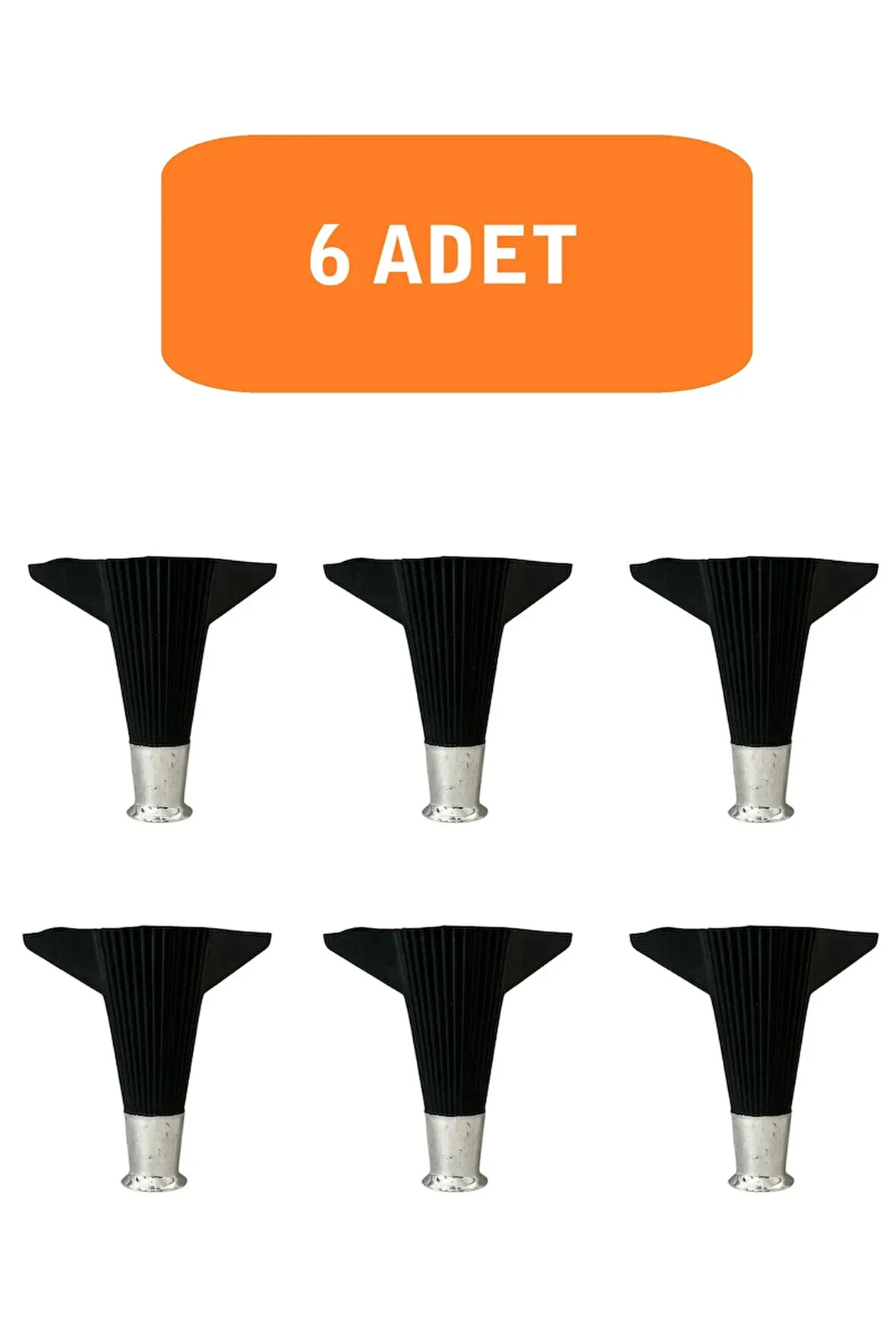 Kanepe Koltuk Tv Ünitesi Konsol Yükseltme Kumru Model Plastik Ayak 15 Cm Siyah Renk 6 Adet