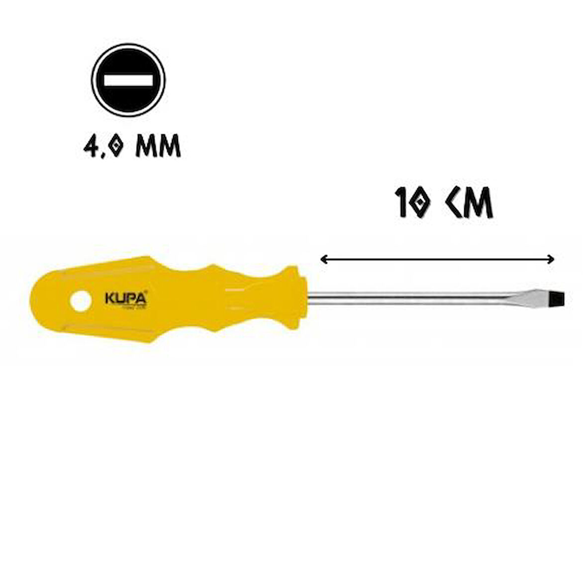 Kupa Tornavida Mıknatıslı DÜZ Uçlu 4.0 - 10 cm.