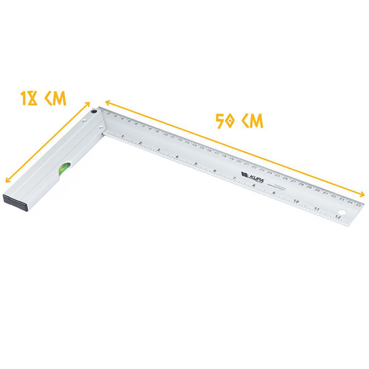 Kupa Su Terazili Alüminyum Gönye 500 mm.