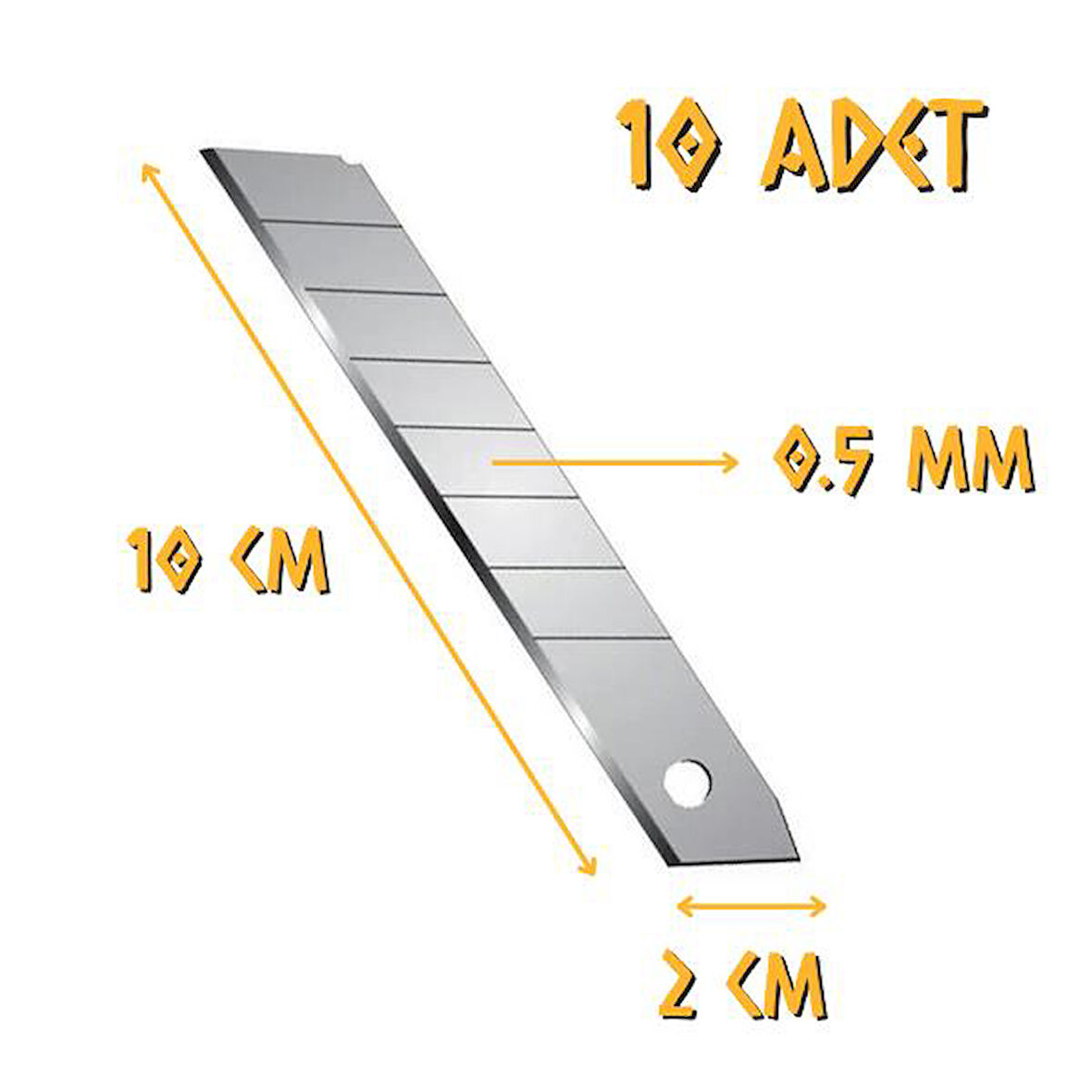 Kupa Maket Bıçağı Falçata Yedeği 18 X 0.5 mm. - 10 Adet