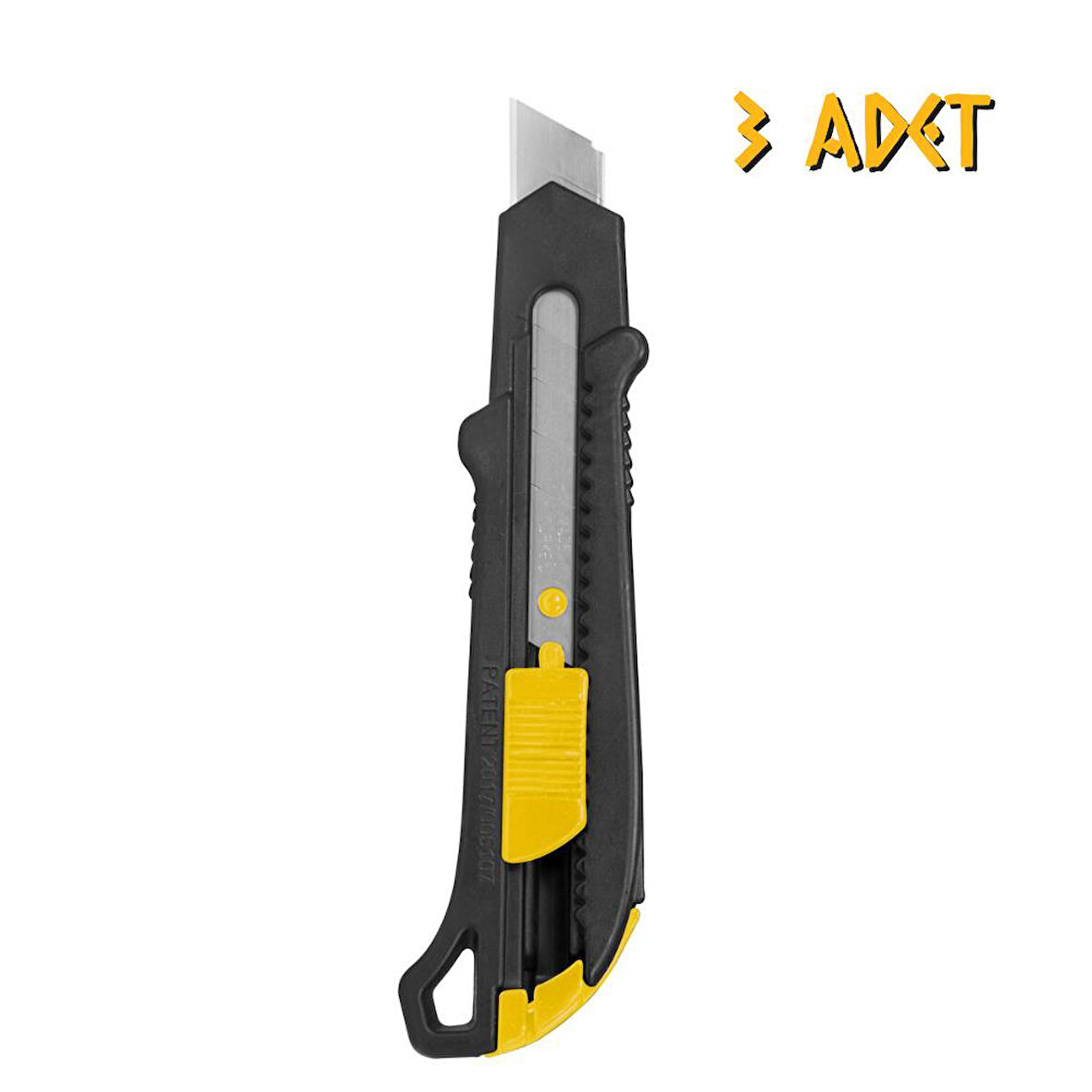 Kupa Profesyonel Plastik Maket Bıçağı Falçata Sarı-Siyah - 3 Adet