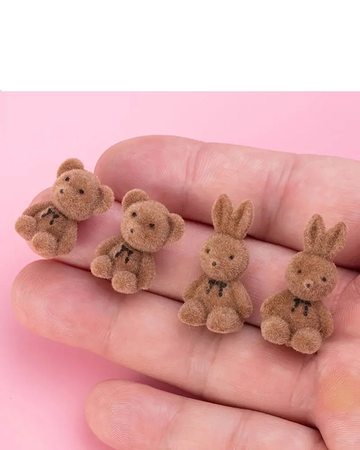 Sevimli kahverengi Peluş Ayı - Tavşan küpeler - Kızlar için Mini Bir Hediye