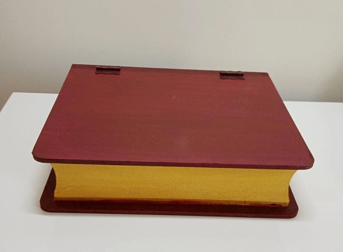 Ev Hediyesi Ofis Hediyesi Arkadaşa Doğum Günü Hediyesi Kitap Temalı Ahşap Çok Amaçlı Saklama Kutusu