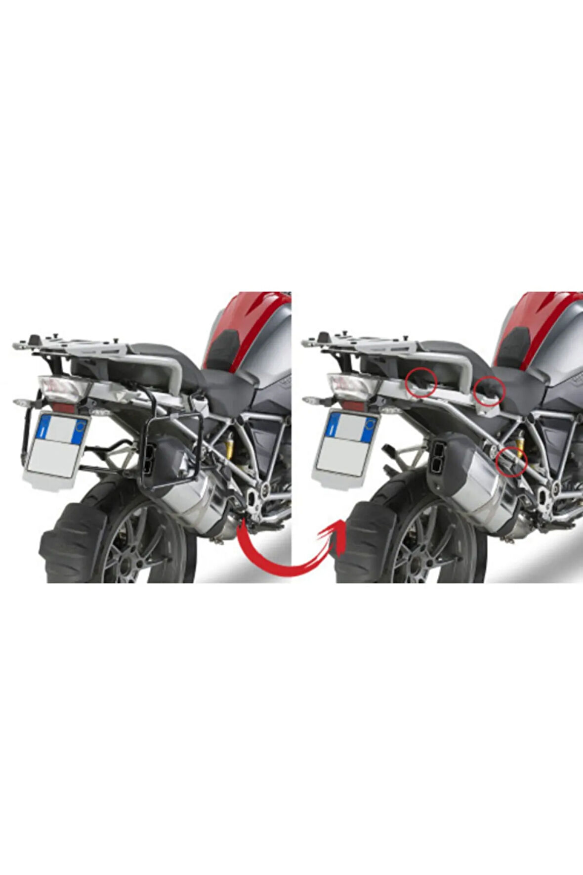 Gıvı Plr5108 Bmw R 1200 Gs-adventure (13-18)-r1250 Gs (19-20)-adventure (19-20) Yan Çanta Taşıyıcı