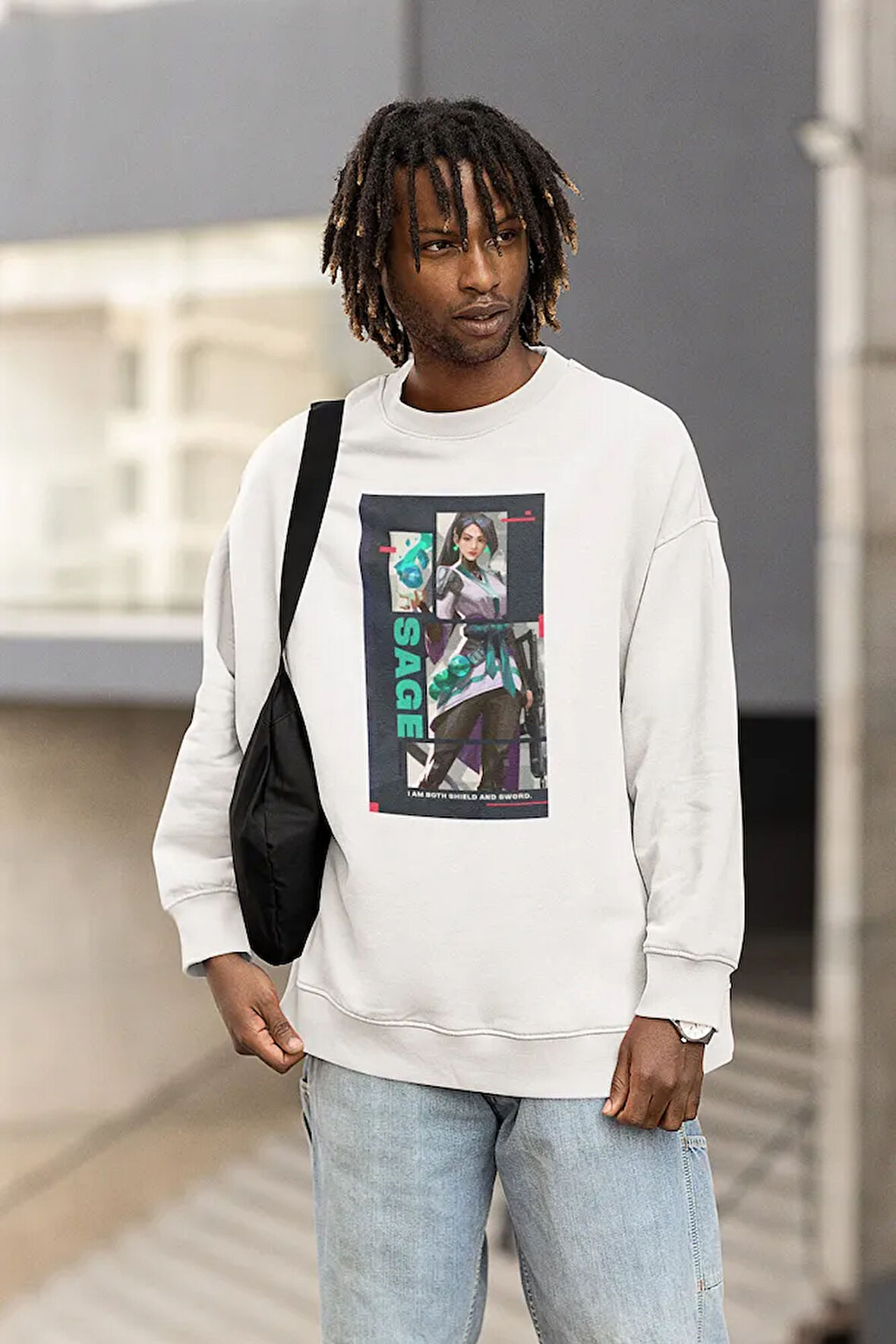 Sage Baskılı Unisex Oversize Vallorant Oyun Karakter Sweatshirt