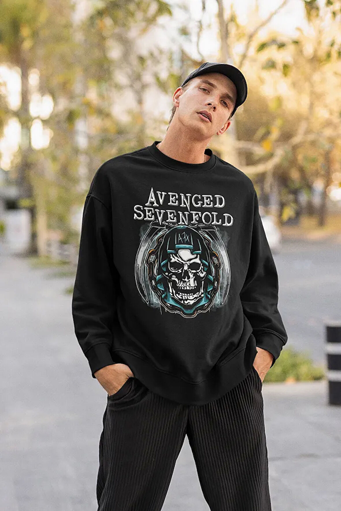 Tasarım Avenged Sevenfold Baskılı Unisex Oversize Sweatshirt