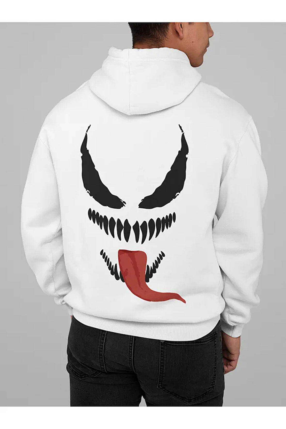 Venom Karakter Baskılı Unisex Oversize Film Hoodie