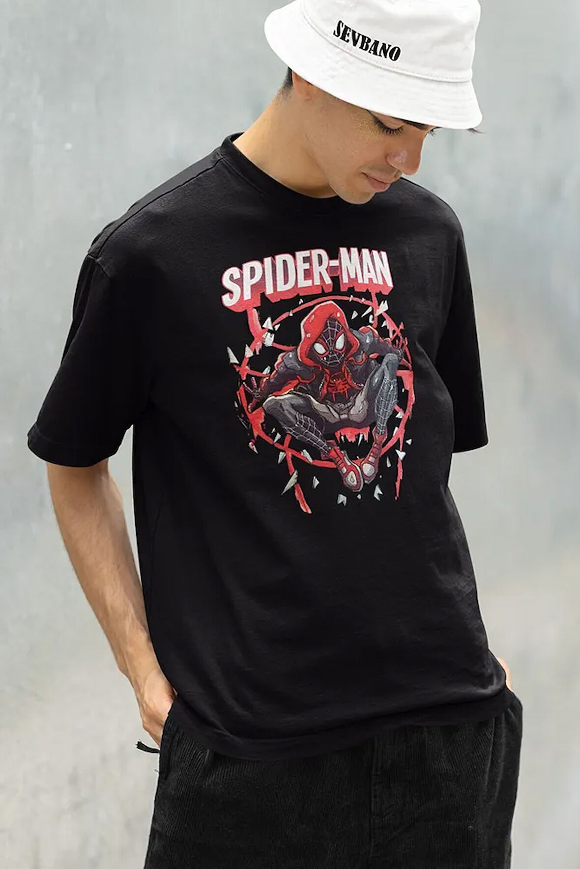 Spider-Man Baskılı Unisex Oversize Örümcek Adam Tişört