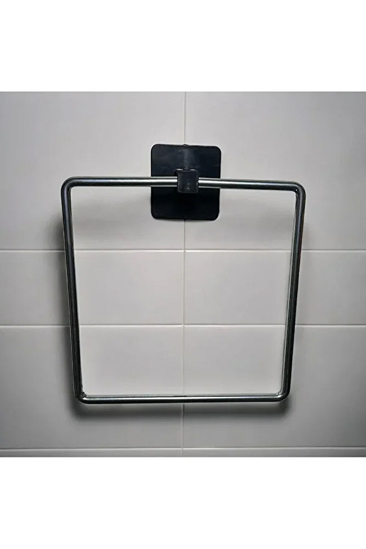 Kare Yapışkanlı Krom Kaplama Kare Havluluk Banyo Havlu Kare Pratik Askılık