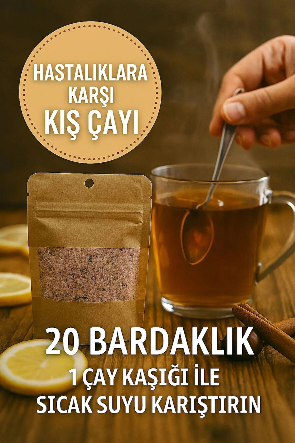Doğal Karışım Kış Çayı,Nane, Limon, Okaliptus, Dut, Zencefil, Kuşburnu,Pancar Şekeri 20 bardaklık