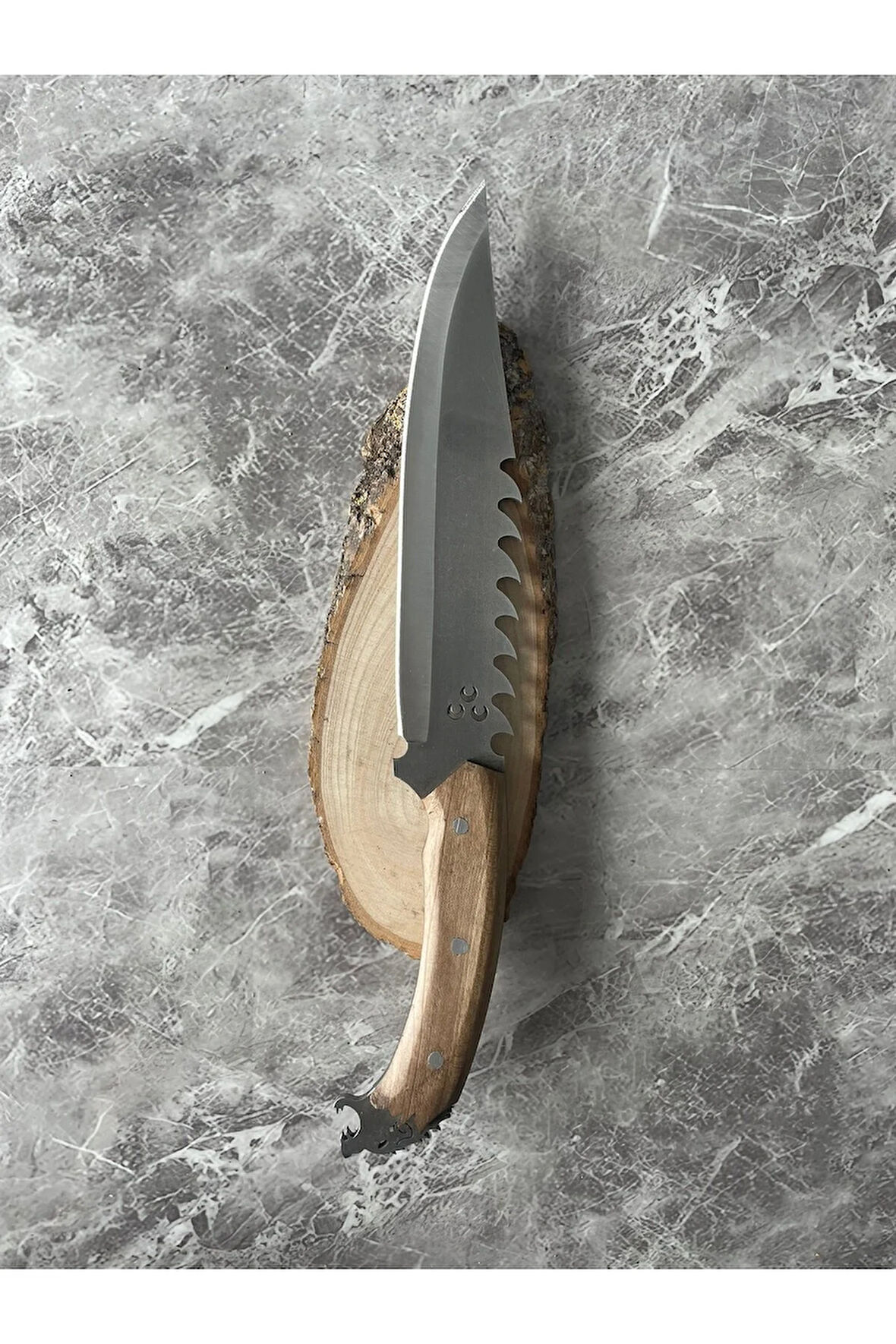 Üç Hilalli Aslan Başlı Dev Kamp & Av Bıçağı