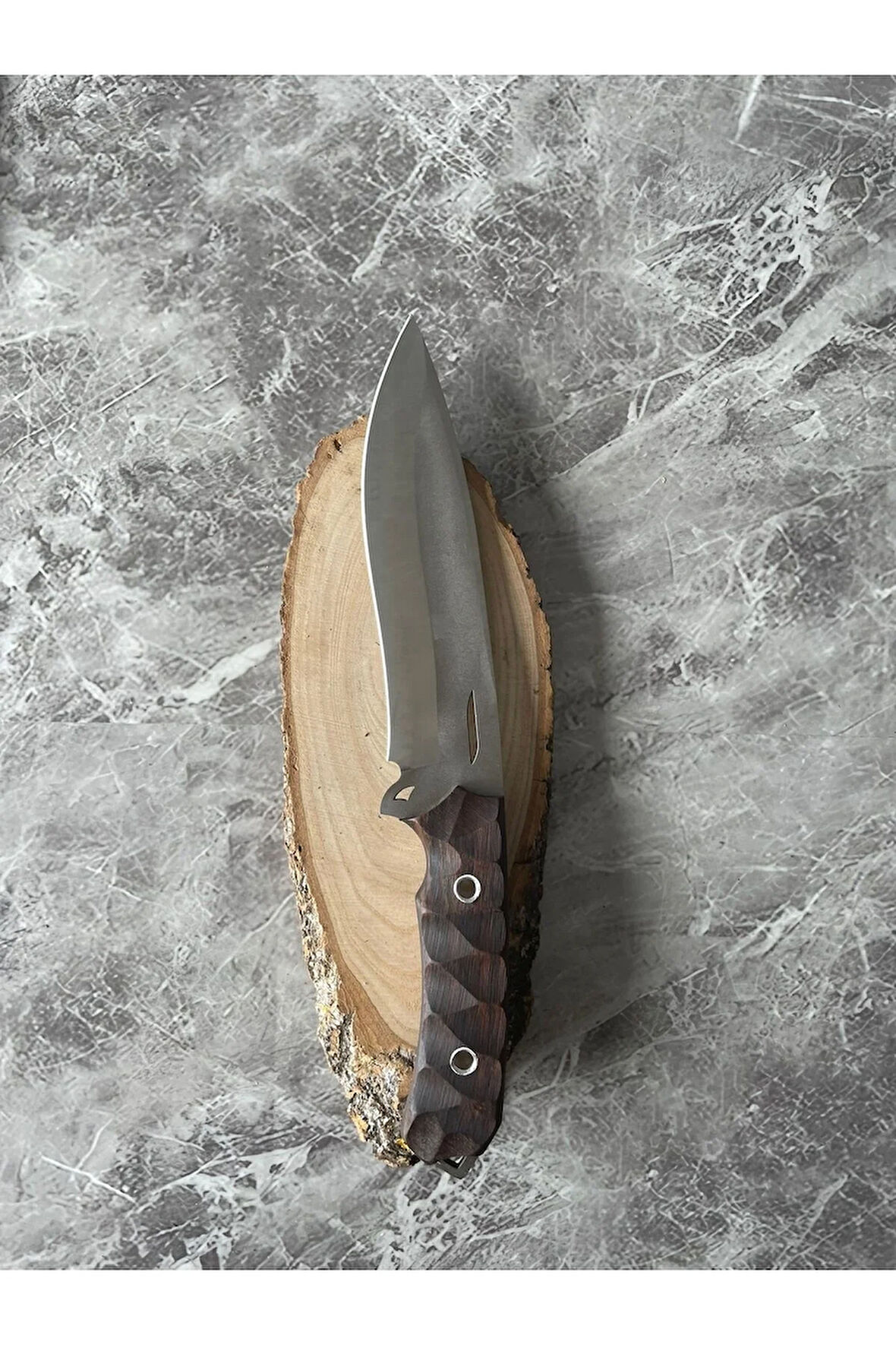 4116 Çelik Kamp ve Av Bıçağı | Dramer Gül Ağacı Kabzeli – 27,5 cm