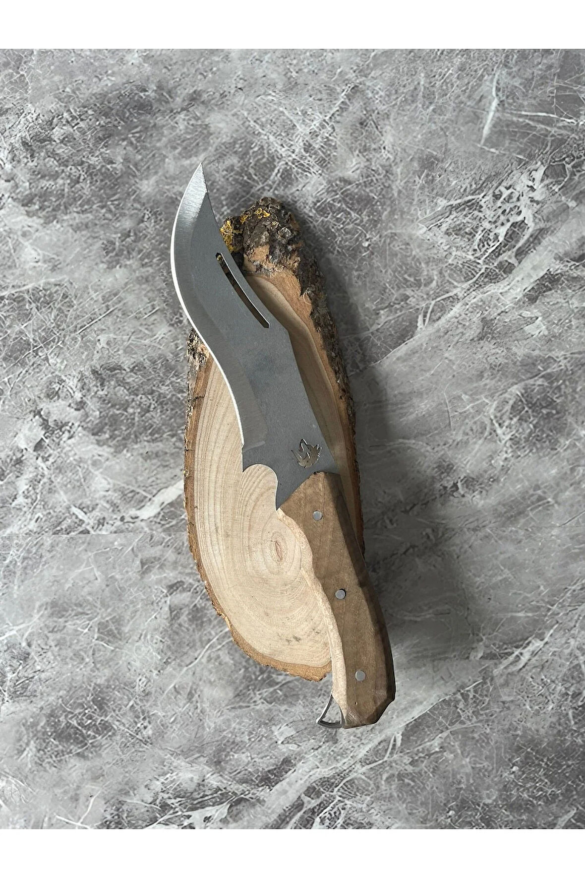 Kurt Desenli El Yapımı Kamp ve Av Bıçağı – 28,5 cm