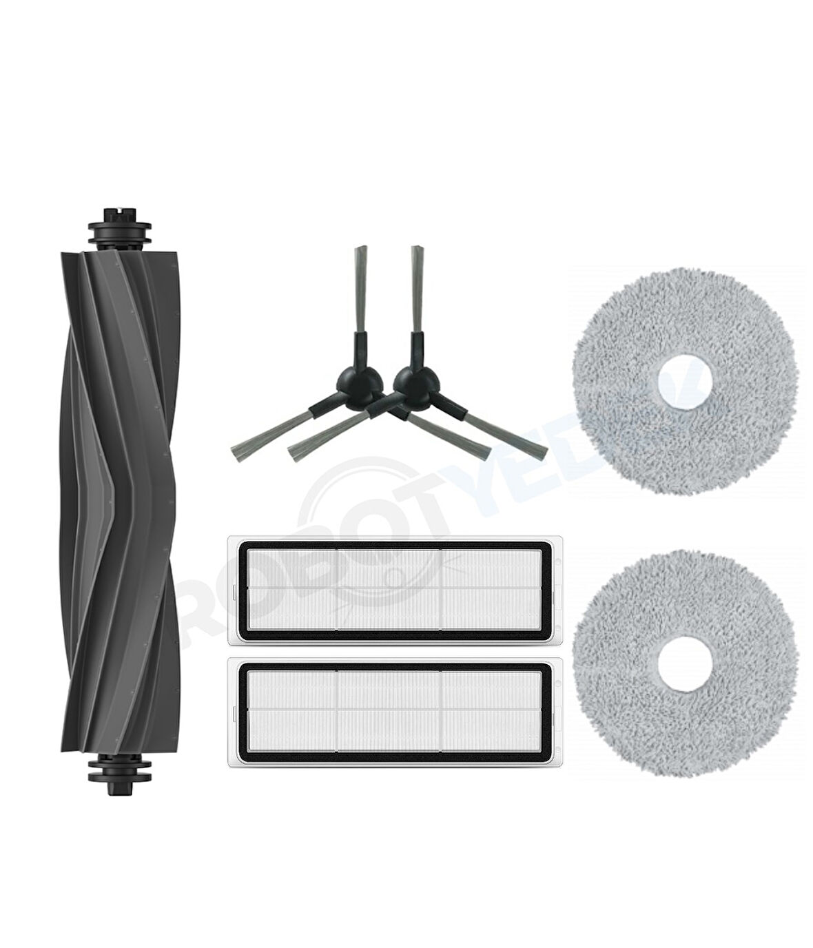 Dreame L10S Pro Gen 2 Uyumlu Yedek Silikon Fırça Hepa Filtre Mop Seti-7 Parça