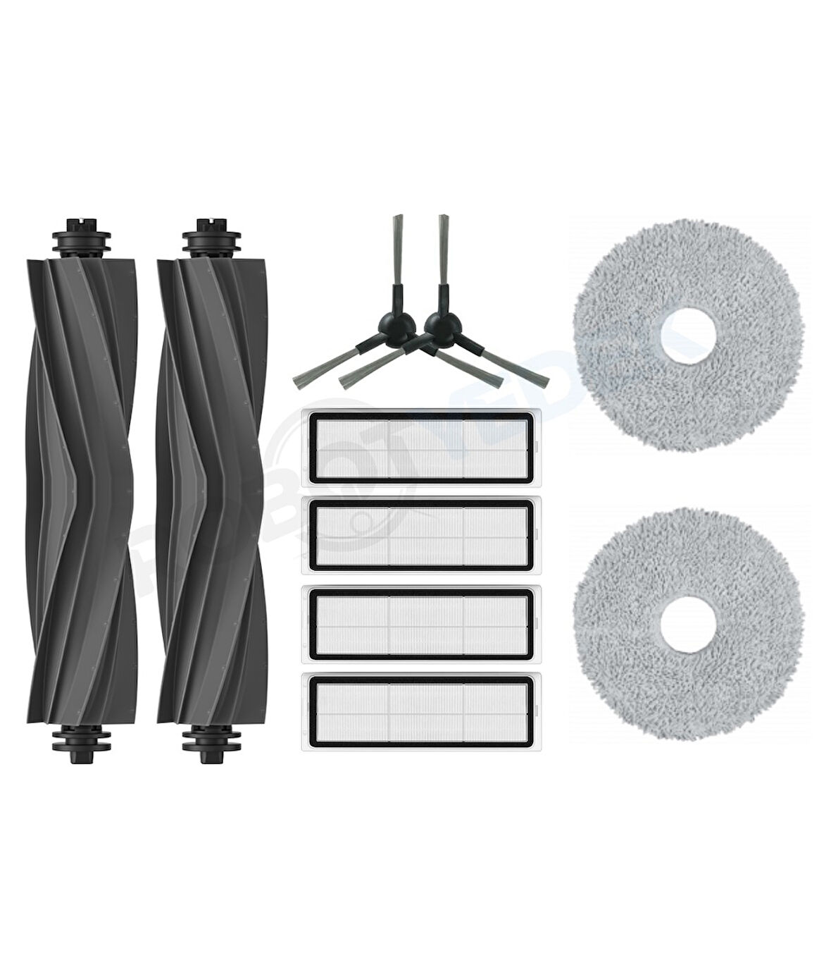 Dreame L10S Pro Gen 2 Uyumlu Yedek Silikon Fırça Hepa Filtre Mop Seti-10 Parça