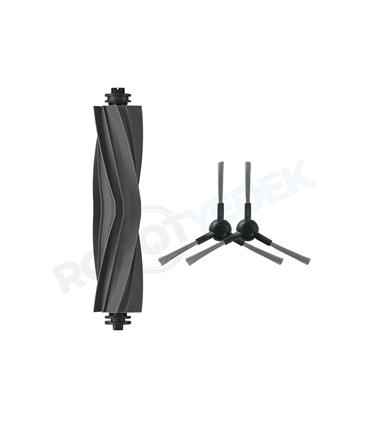 Dreame L10S Pro Gen 2 Uyumlu Yedek Silikon Ana Fırça ve Yan Fırça-3 Parça