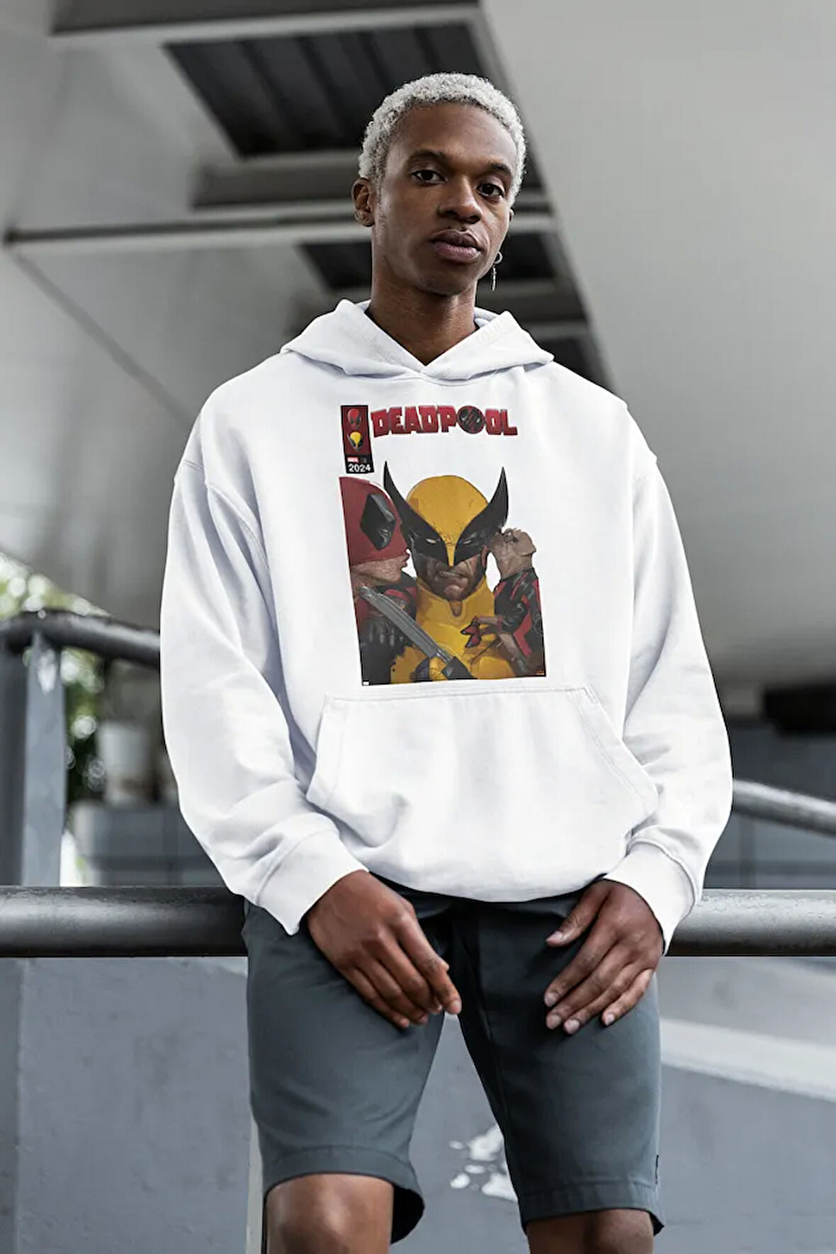 Deadpool X Wolverine Baskılı Unisex Oversize Film Hoodie