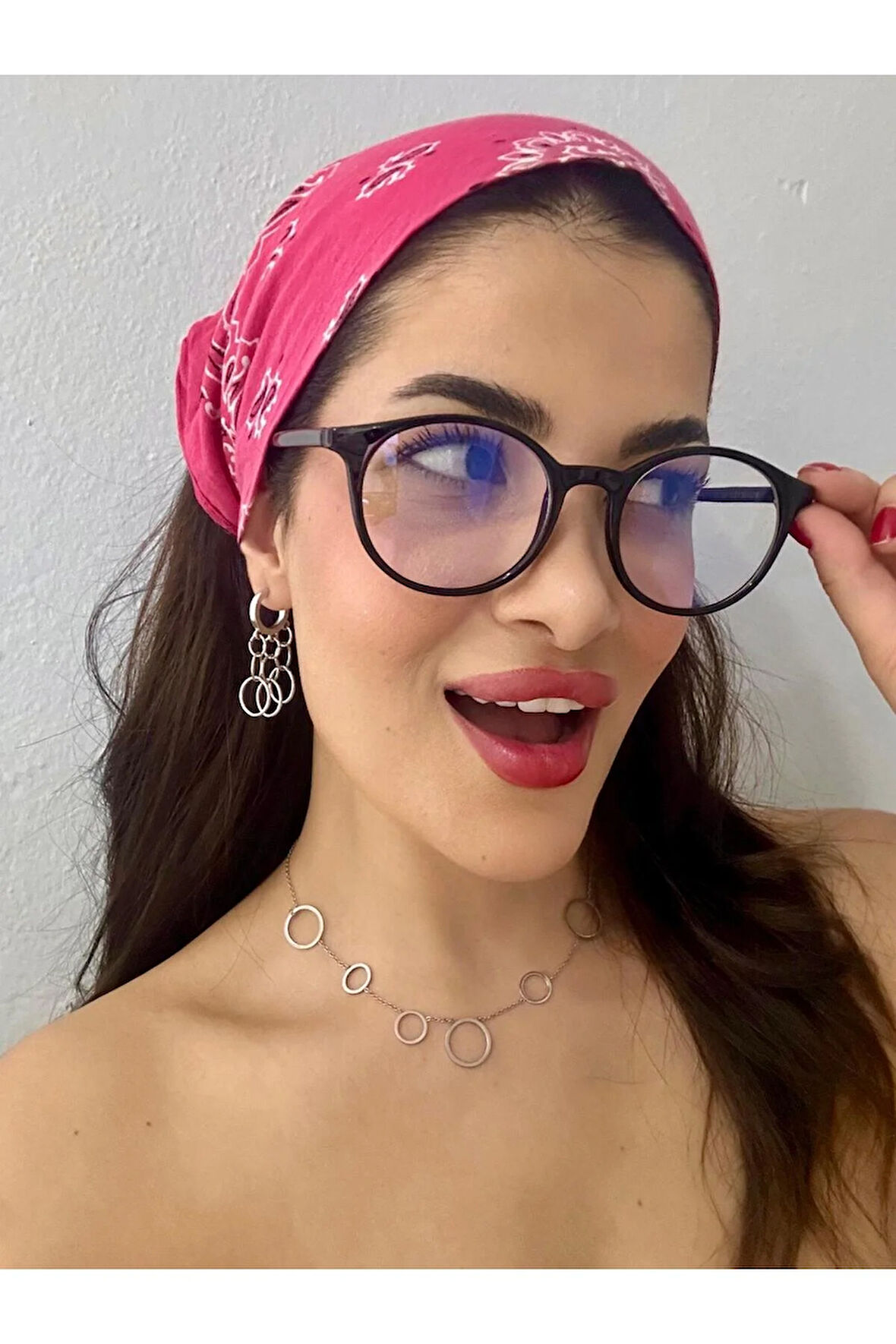 Ness Modeli Yuvarlak Parlak Siyah Metal Menteşeli Esnek Hafif Ekran Gözlüğü 50-17-145