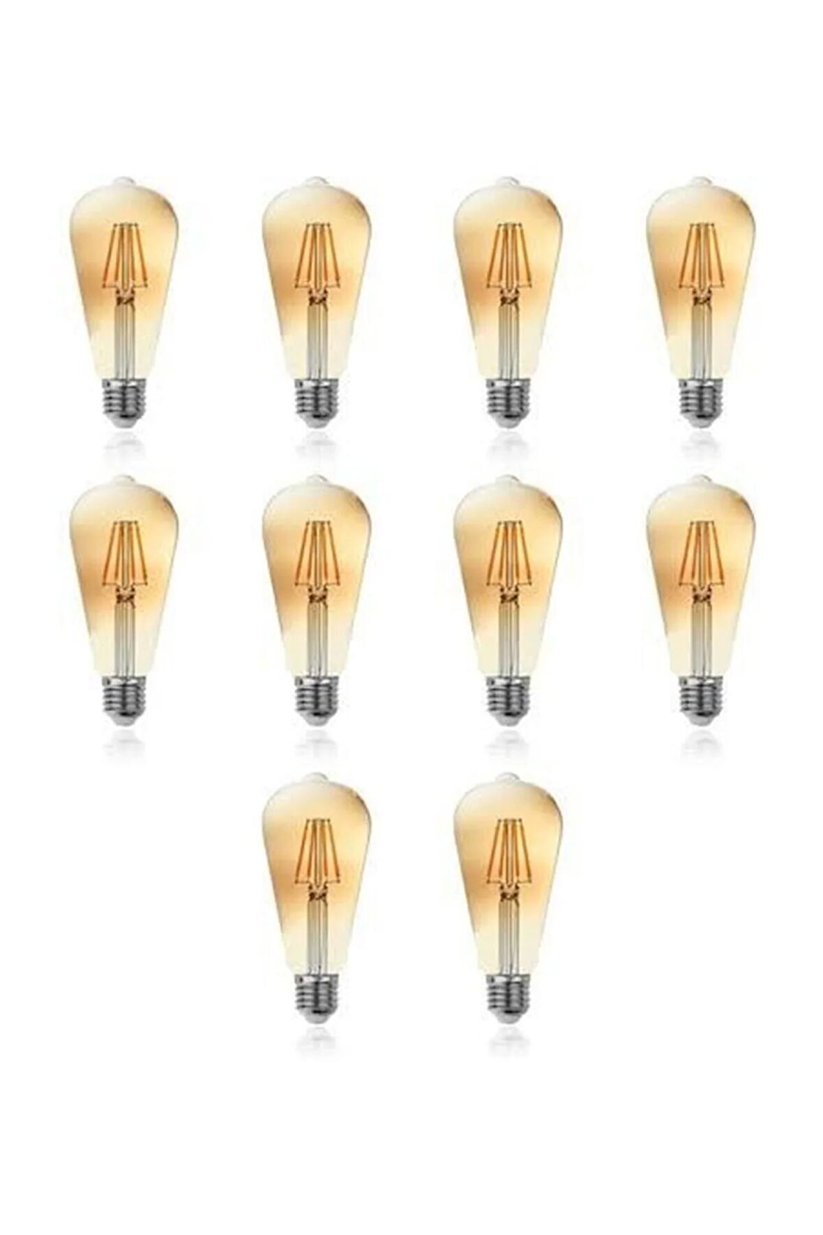 4w Rustik Led Ampul 10 lu Dekoratif Vintage Retro Amber Renk
