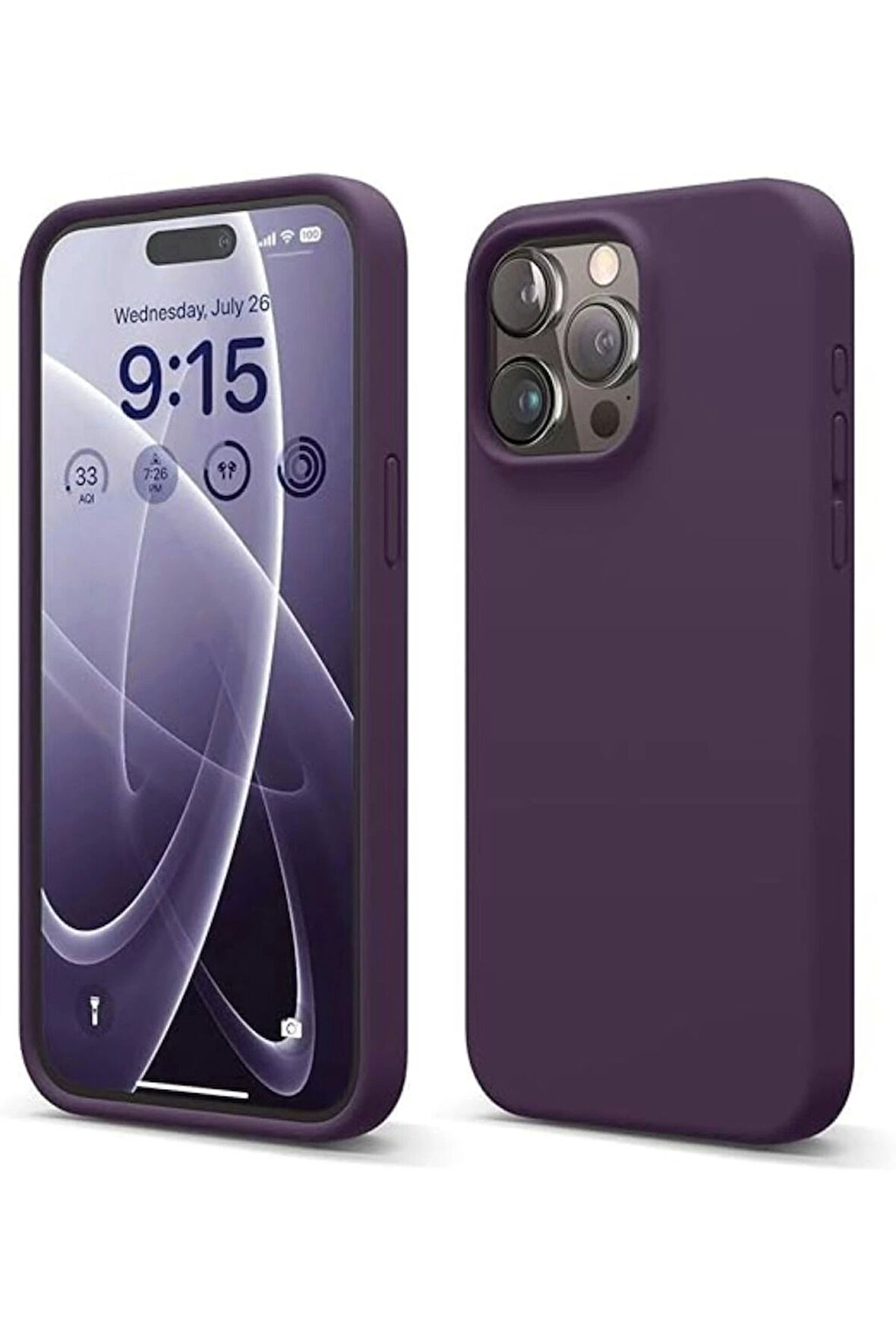 İPhone 15 Pro Max Uyumlu İçi Kadife Lansman Silikon Kılıf Şok Emici Koruma Sağlayan Kılıf