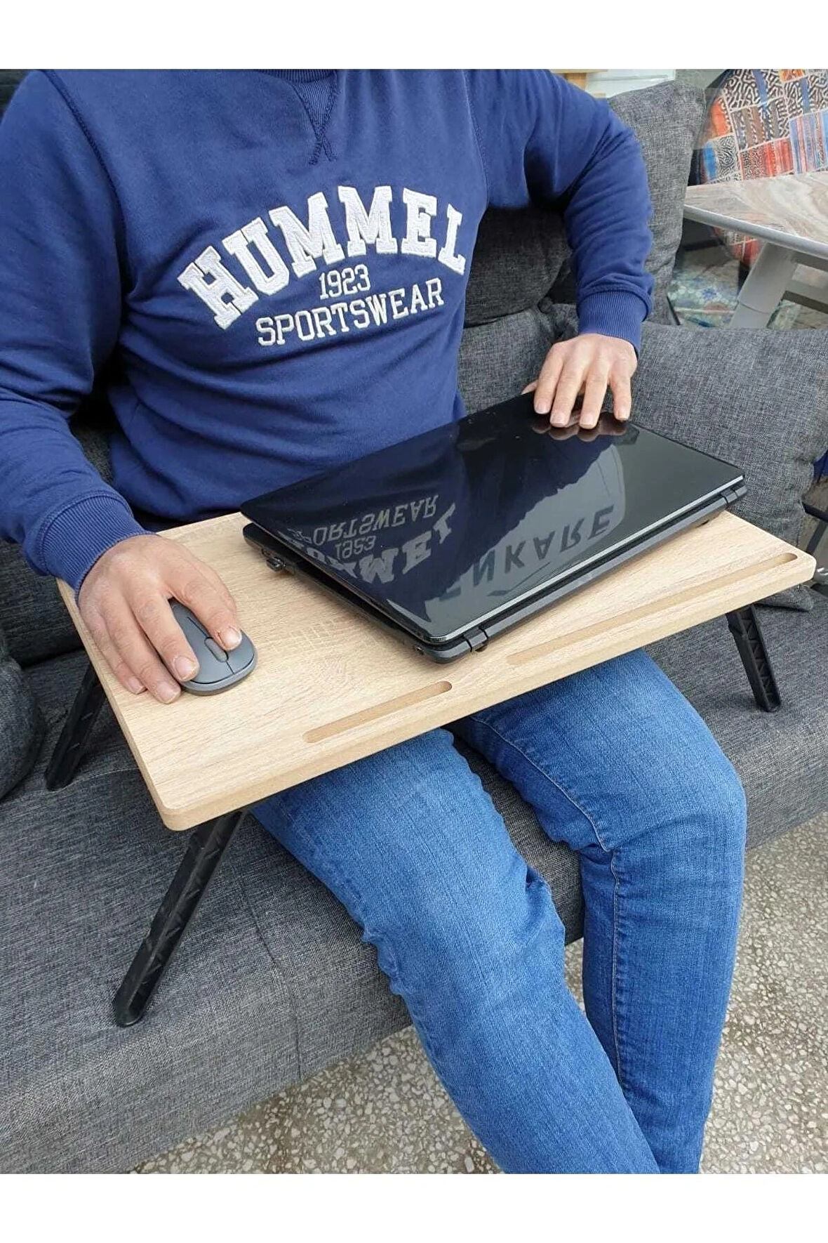 Enna Woden Laptop Sehpası /notebook Bilgisayar Çalışma Masası/laptop Stand/telefon Tablet Bölmeli