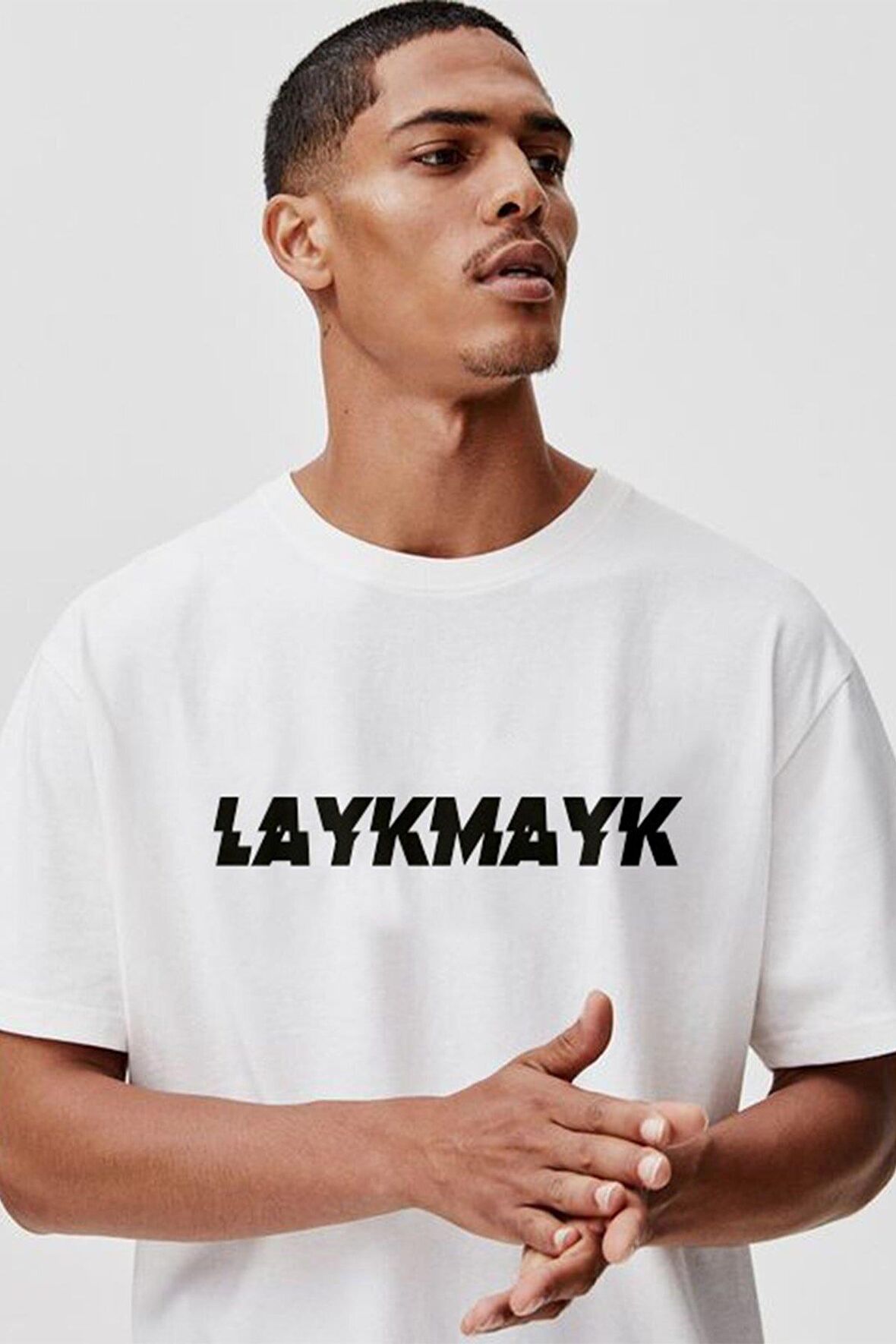 Layk Mayk Kabartma Baskılı Erkek T-shirt Relaxed Fit - lykmyk1