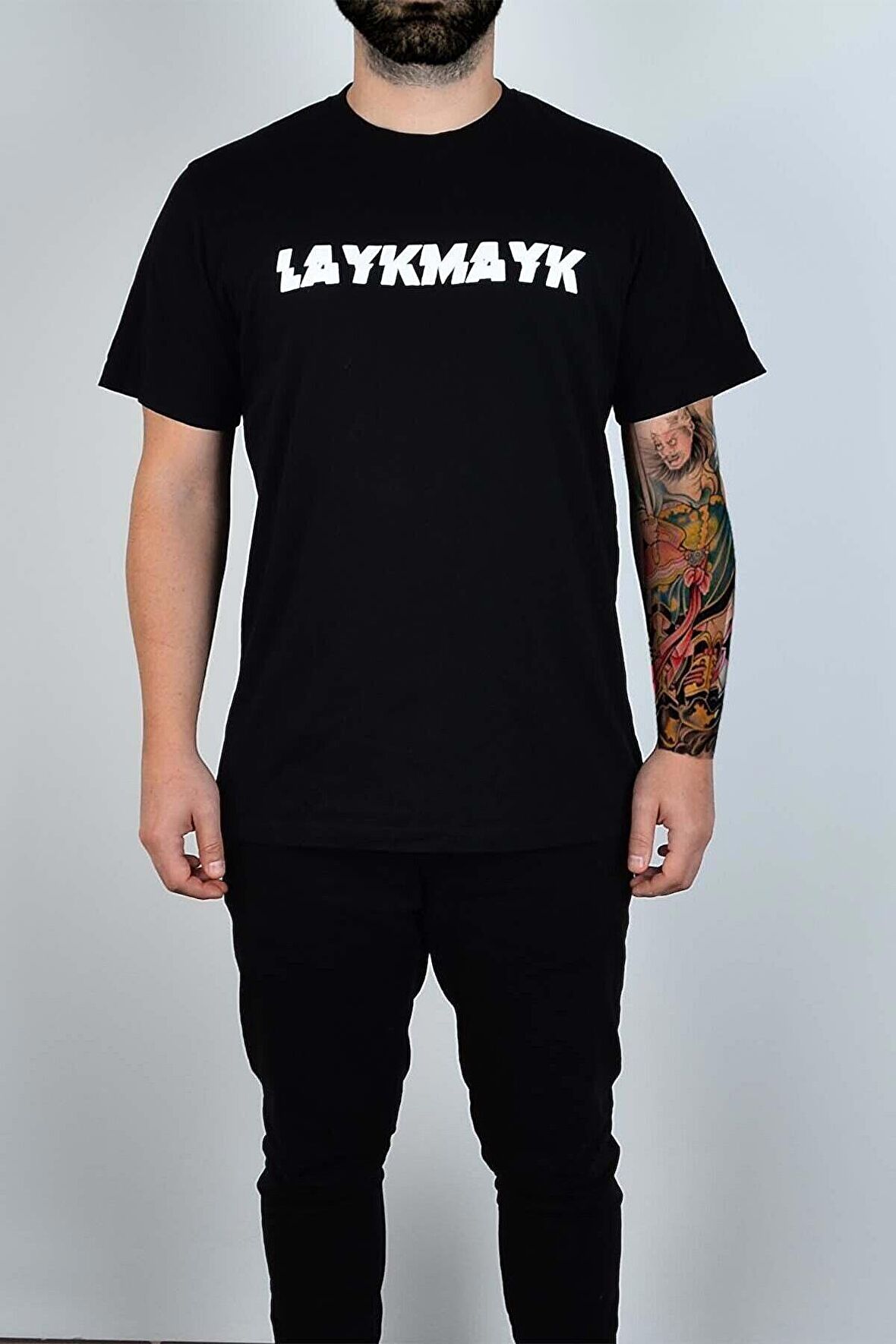 Layk Mayk Kabartma Baskılı Erkek T-shirt Relaxed Fit - lykmyk1