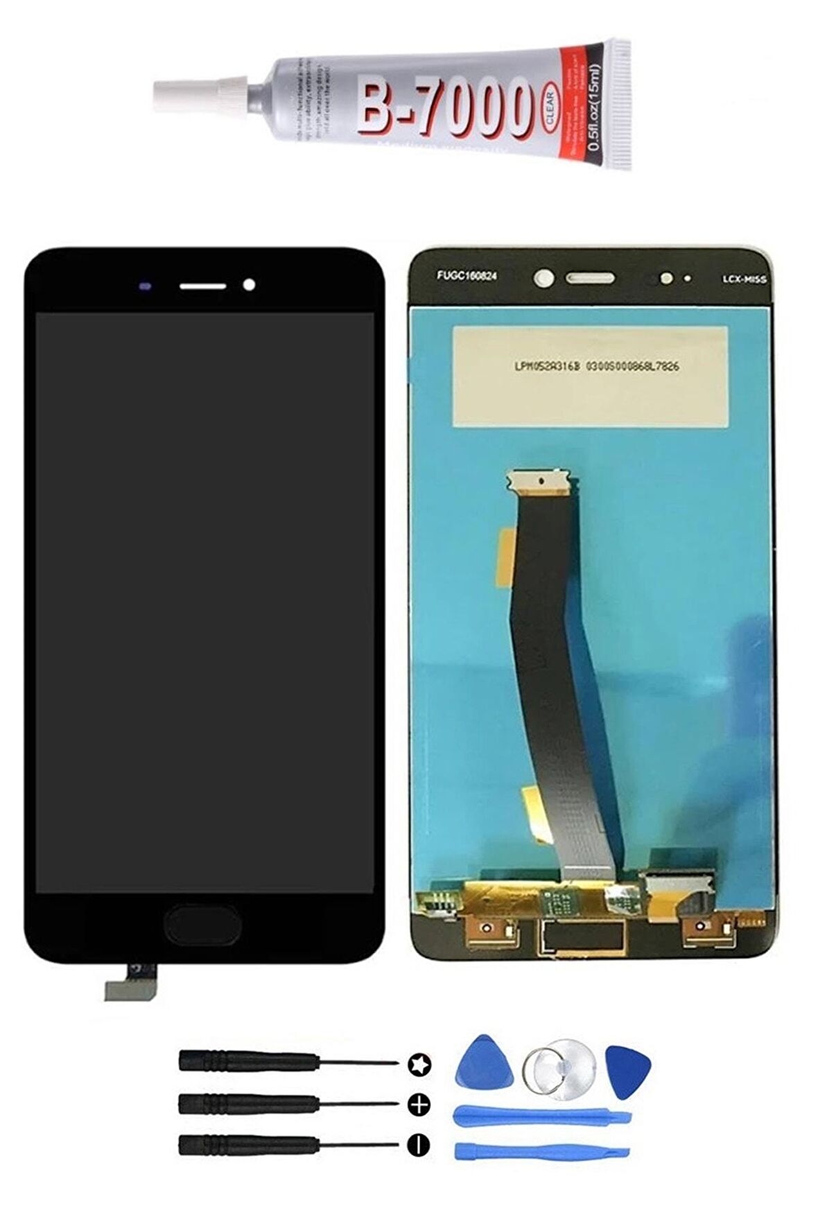 Xiaomi Mi 5s Lcd Ekran Dokunmatik Full Çıtasız Tuşlu Orjinal Ebatında Tamir Seti Hediyeli Siyah Renk